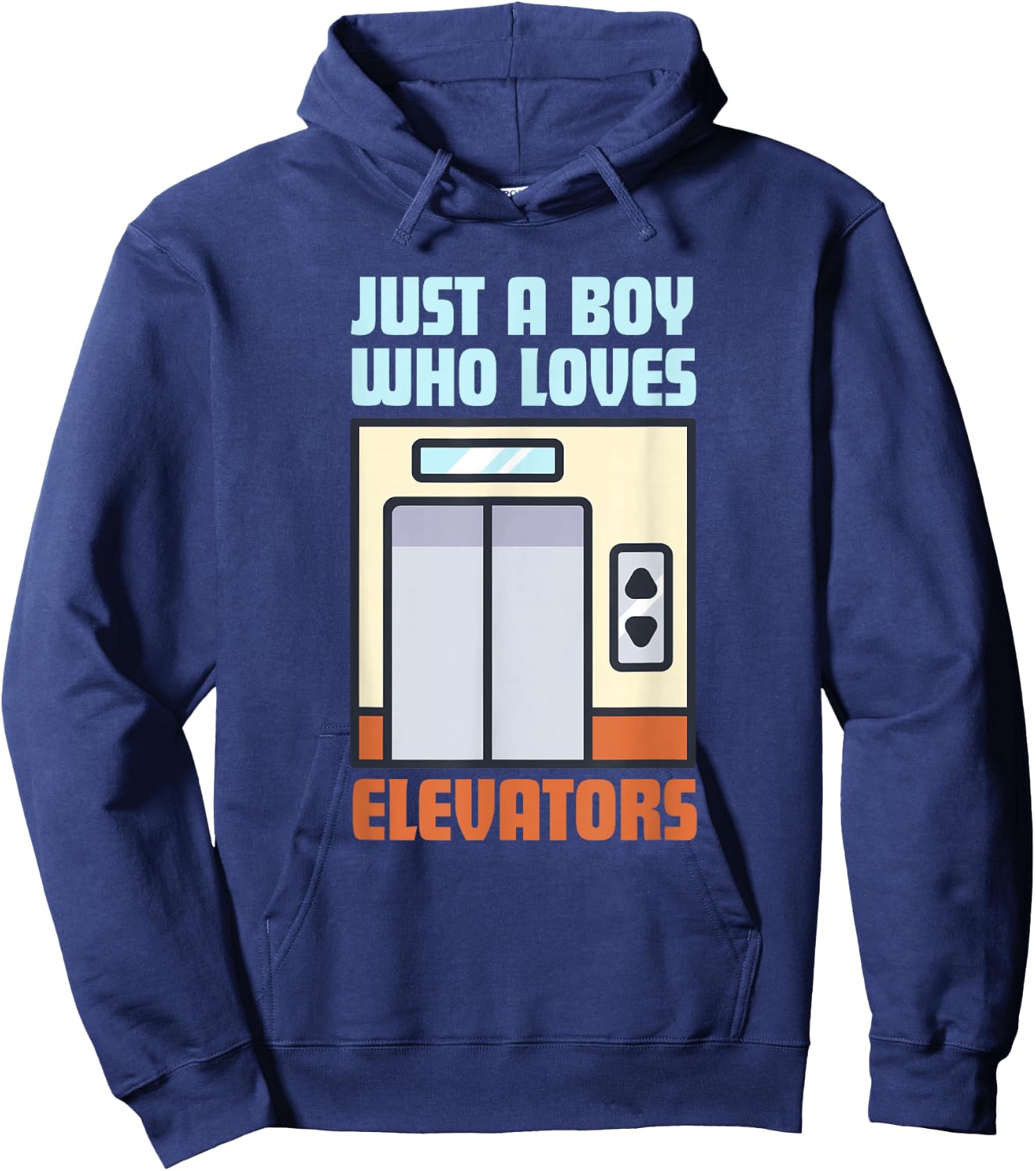 Just A Boy Who Loves Elevators Cute Elevator Kids Hoodie - Hoodie | Navy