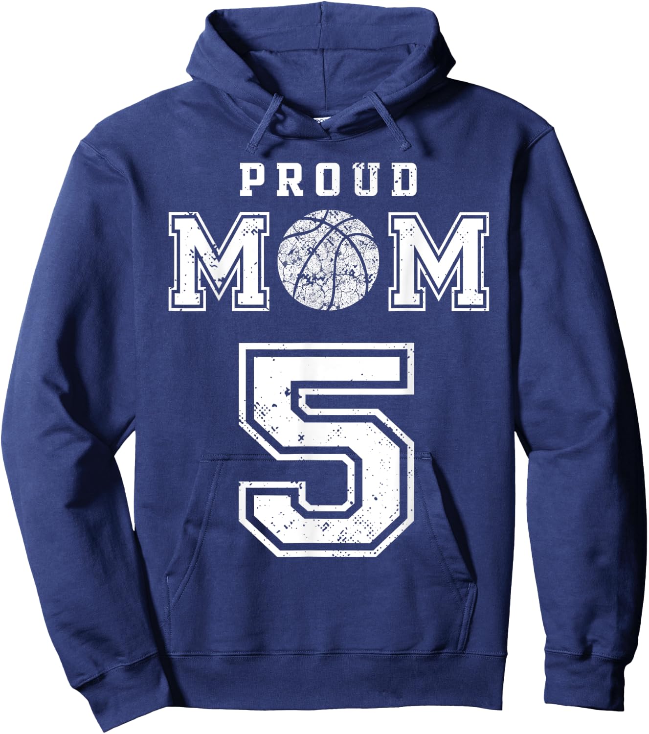 Custom Proud Basketball Mom Number 5 Personalized Hoodie - Hoodie | Navy