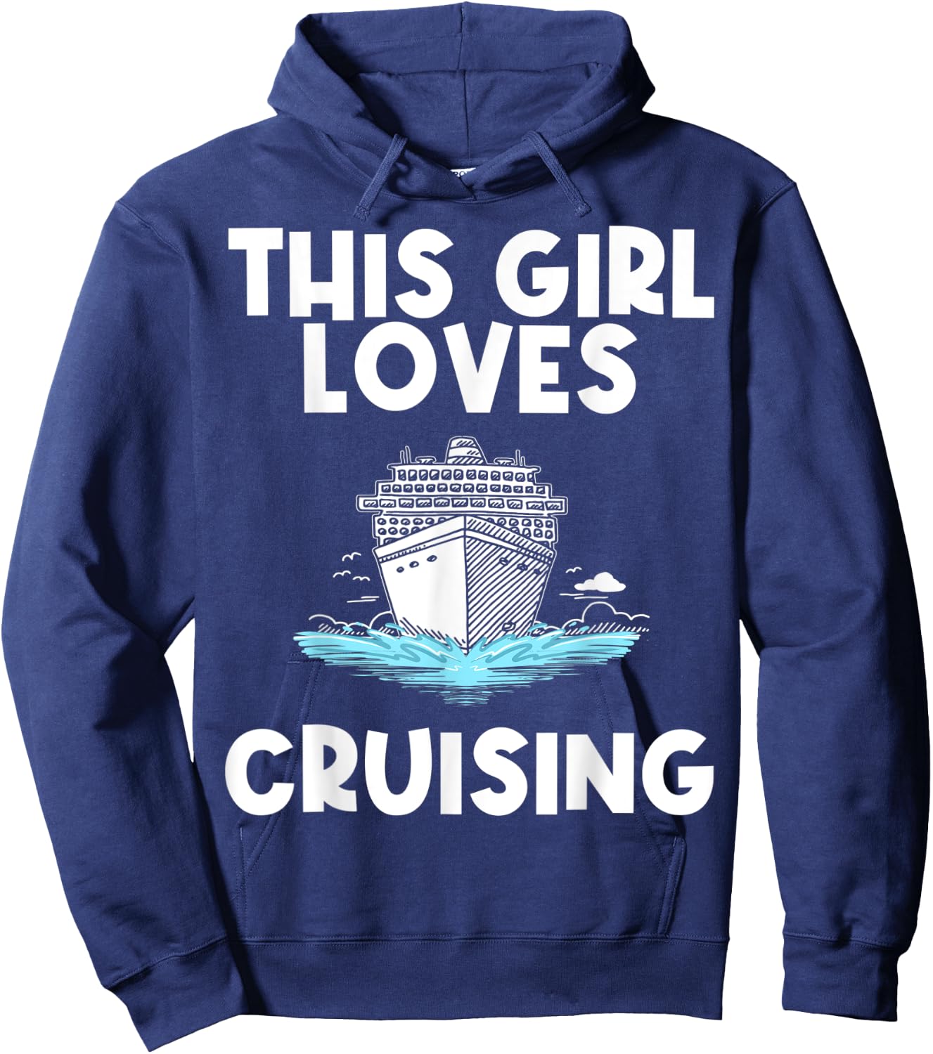 Funny Cruise Gift Girls Kid Carnival Cruising Sea Travel Hoodie - Hoodie | Navy