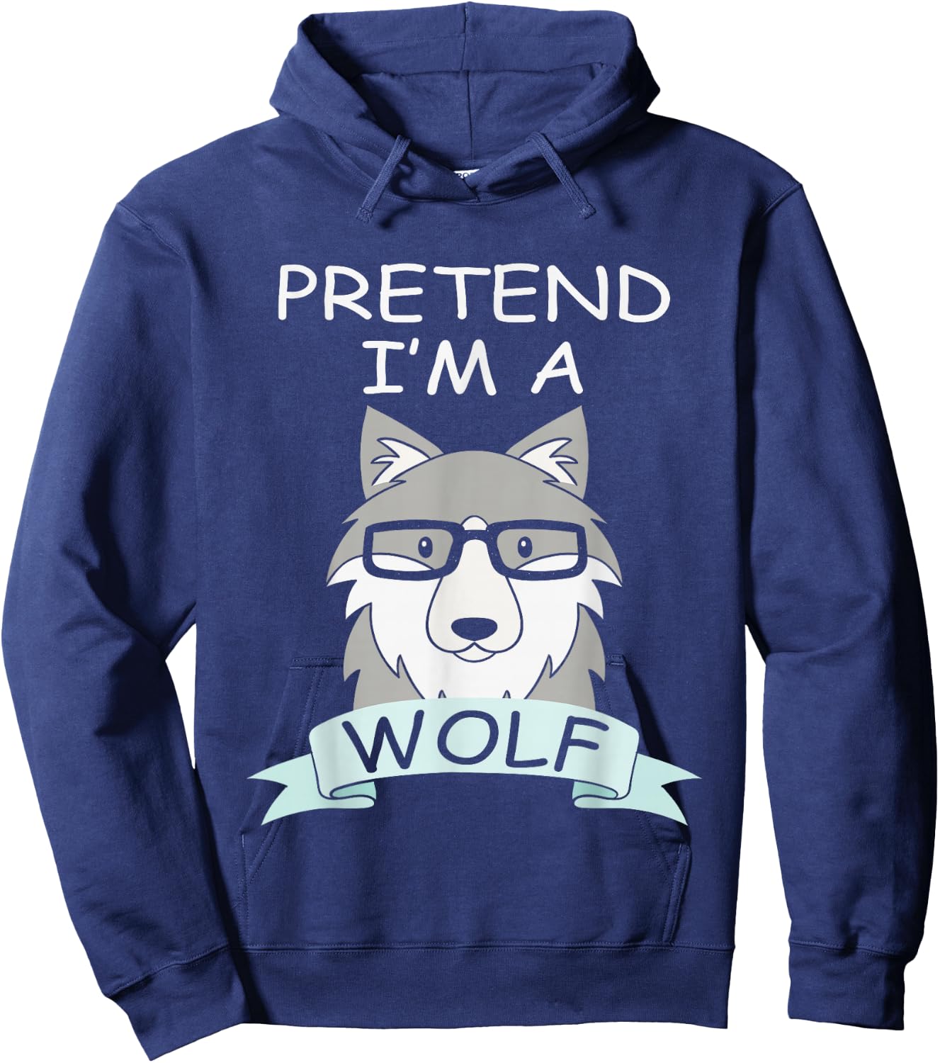 Pretend I'm A Wolf Costume Funny Halloween Party Kids Hoodie - Hoodie | Navy