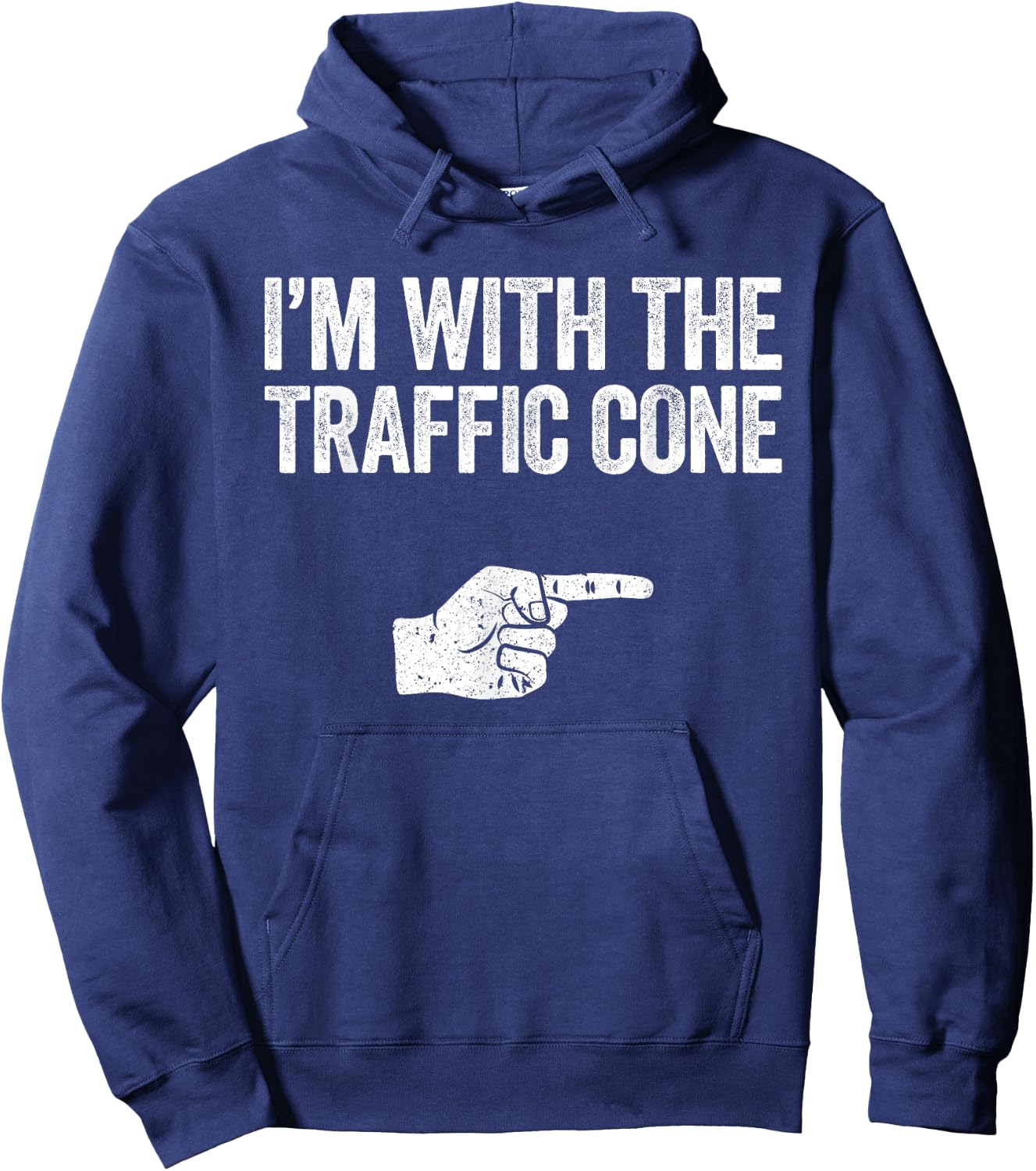 I'm With The Traffic Cone Shirt Traffic Cone Costume Hoodie - Hoodie | Navy