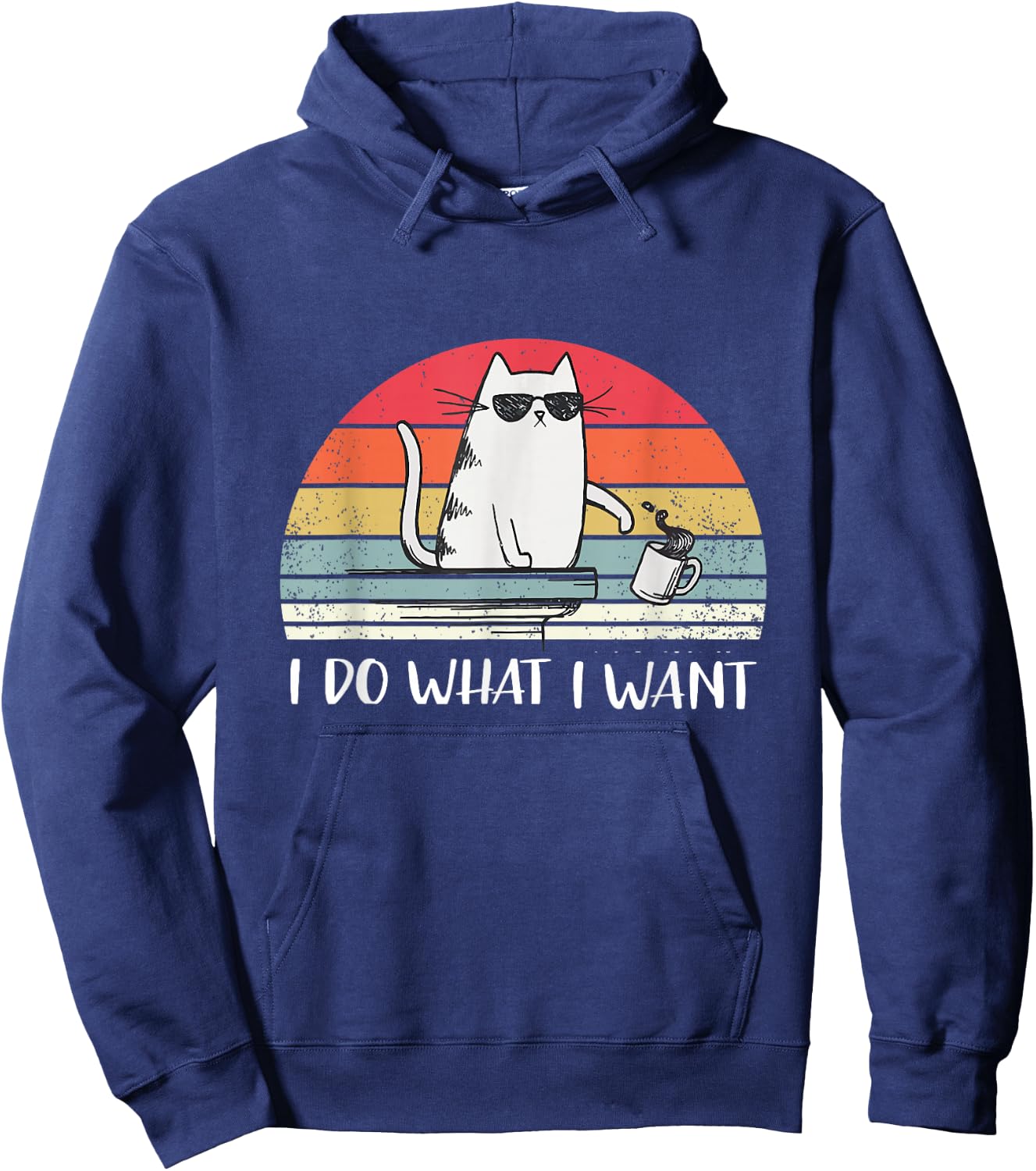 I do What I Want Funny Black cat Lovers Small Hoodie - Hoodie | Navy