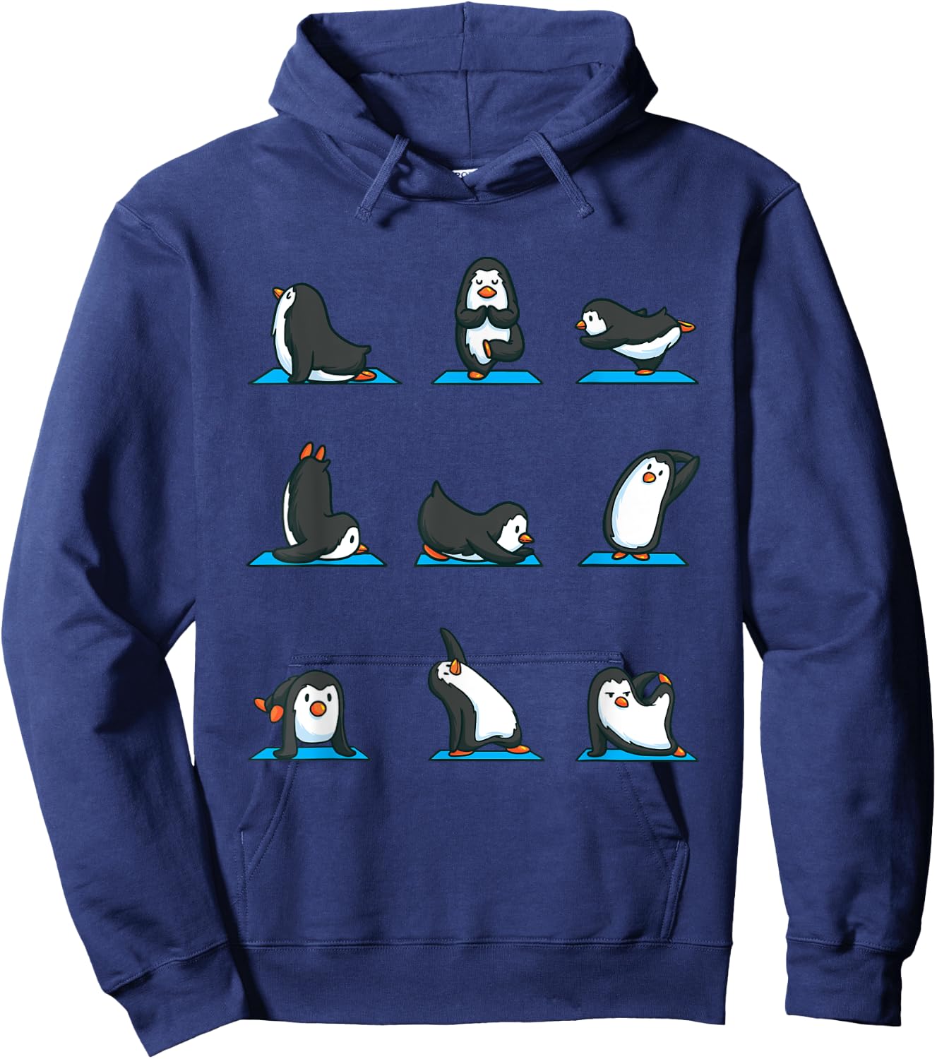 Funny Penguin Shirt for Girls Women Yoga Meditation Gym Hoodie - Hoodie | Navy