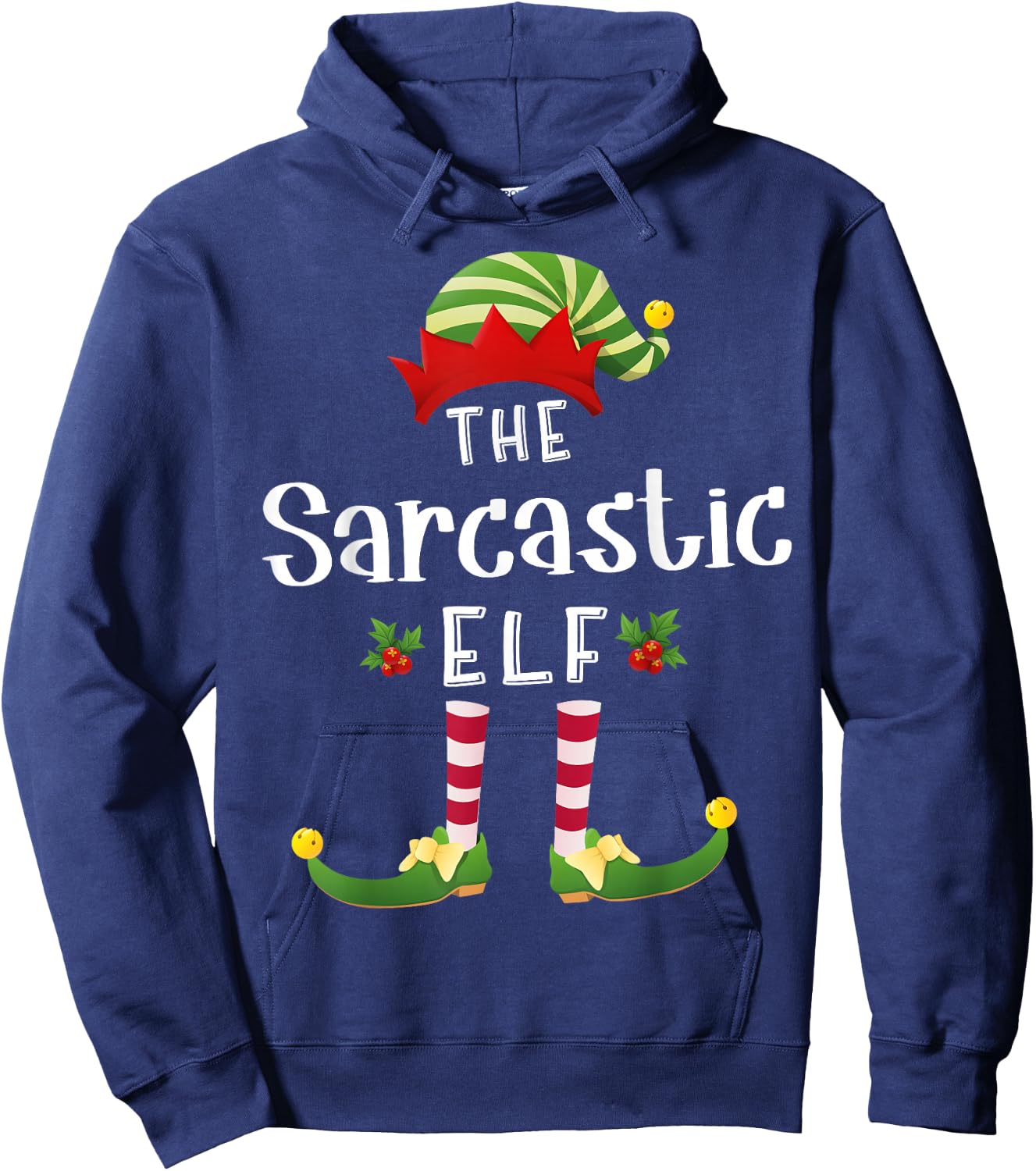 Sarcastic Christmas Elf Matching Pajama X-Mas Party Hoodie - Hoodie | Navy