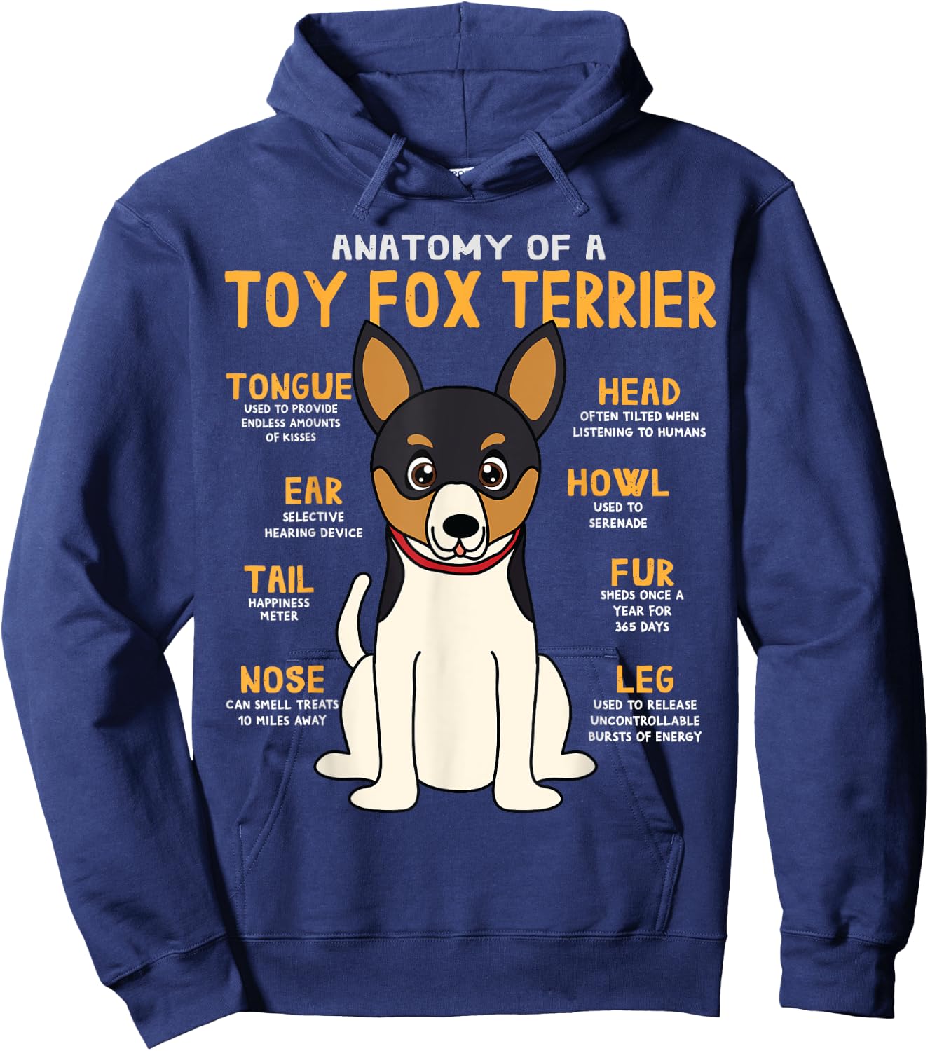 Toy Fox Terrier Anatomy Funny Dog Mum Dad Gesche Hoodie - Hoodie | Navy