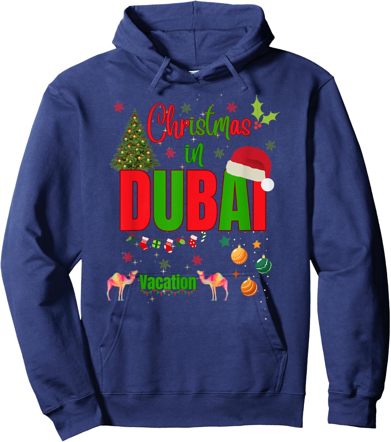 Christmas in Dubai Vacation Travel Group Matching Hoodie - Hoodie | Navy