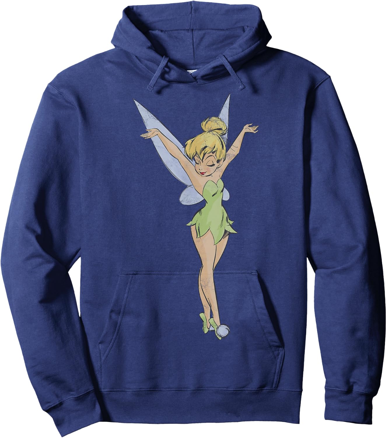 Disney Peter Pan Tinker Bell Arms Up Profile Mirror Dance Small Hoodie - Hoodie | Navy