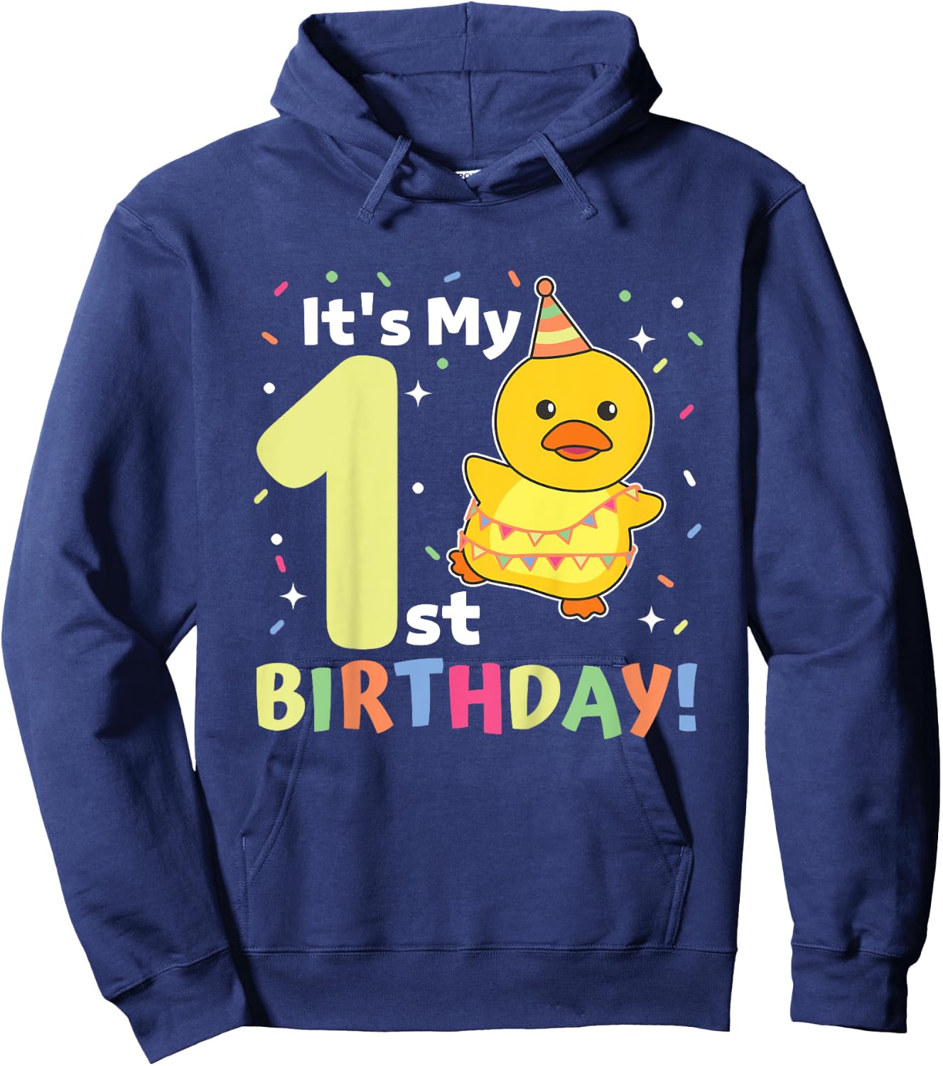 Duck 1st Birthday For Kids One Year Old Duck Hoodie - Hoodie | Navy