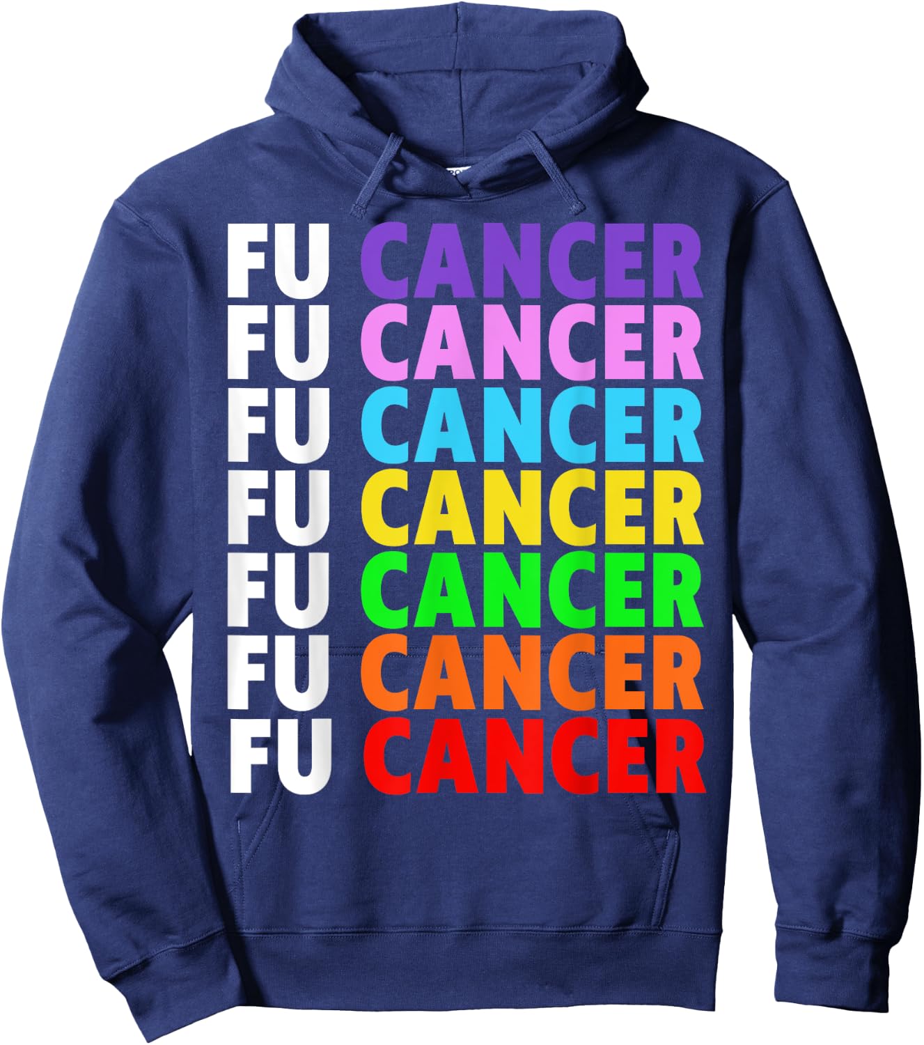 FU Cancer Fuck Cancer Awareness Hoodie - Hoodie | Navy