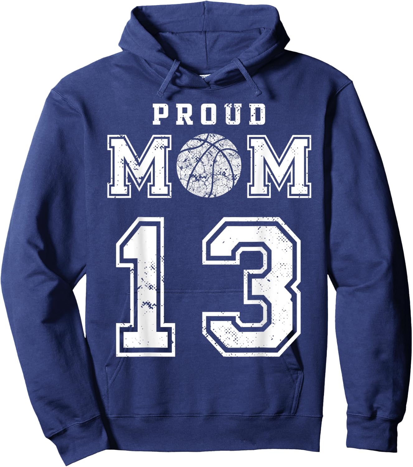 Custom Proud Basketball Mom Number 13 Personalized Hoodie - Hoodie | Navy