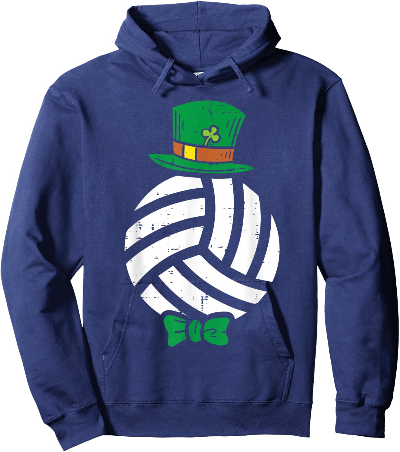 Leprechaun Volleyball St Patricks Day Sports Player Gift Hoodie - Hoodie | Navy