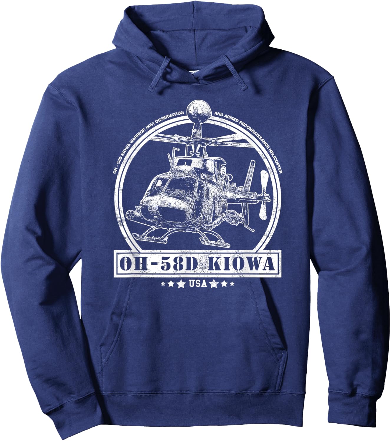OH-58D Kiowa Warrior Helicopter Hoodie - Hoodie | Navy