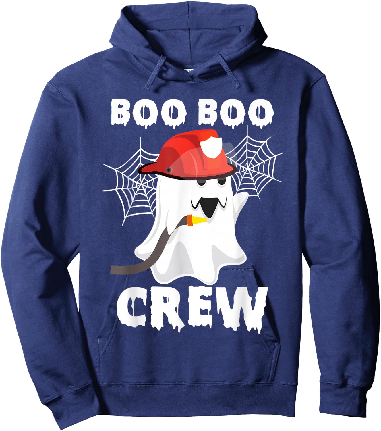 Firefighter Boo Boo Crew Halloween Ghost Fireman Costumes Hoodie - Hoodie | Navy