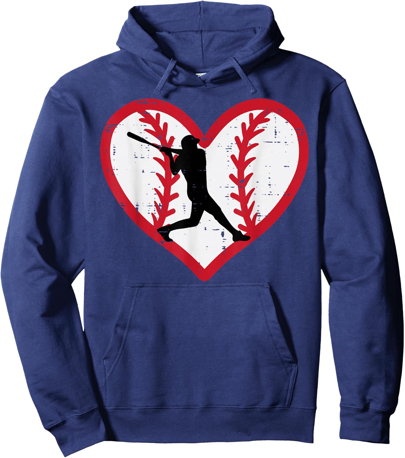 Valentines Day Baseball Player Heart Softball Boys Kids Men Hoodie - Hoodie | Navy
