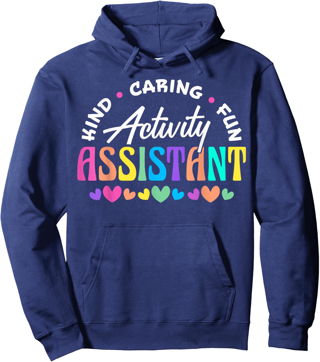 Activity Assistant Appreciation Designs -Adults Black Cotton 65% Polyester 35% Short Sleeve Small Hoodie - Hoodie | Navy