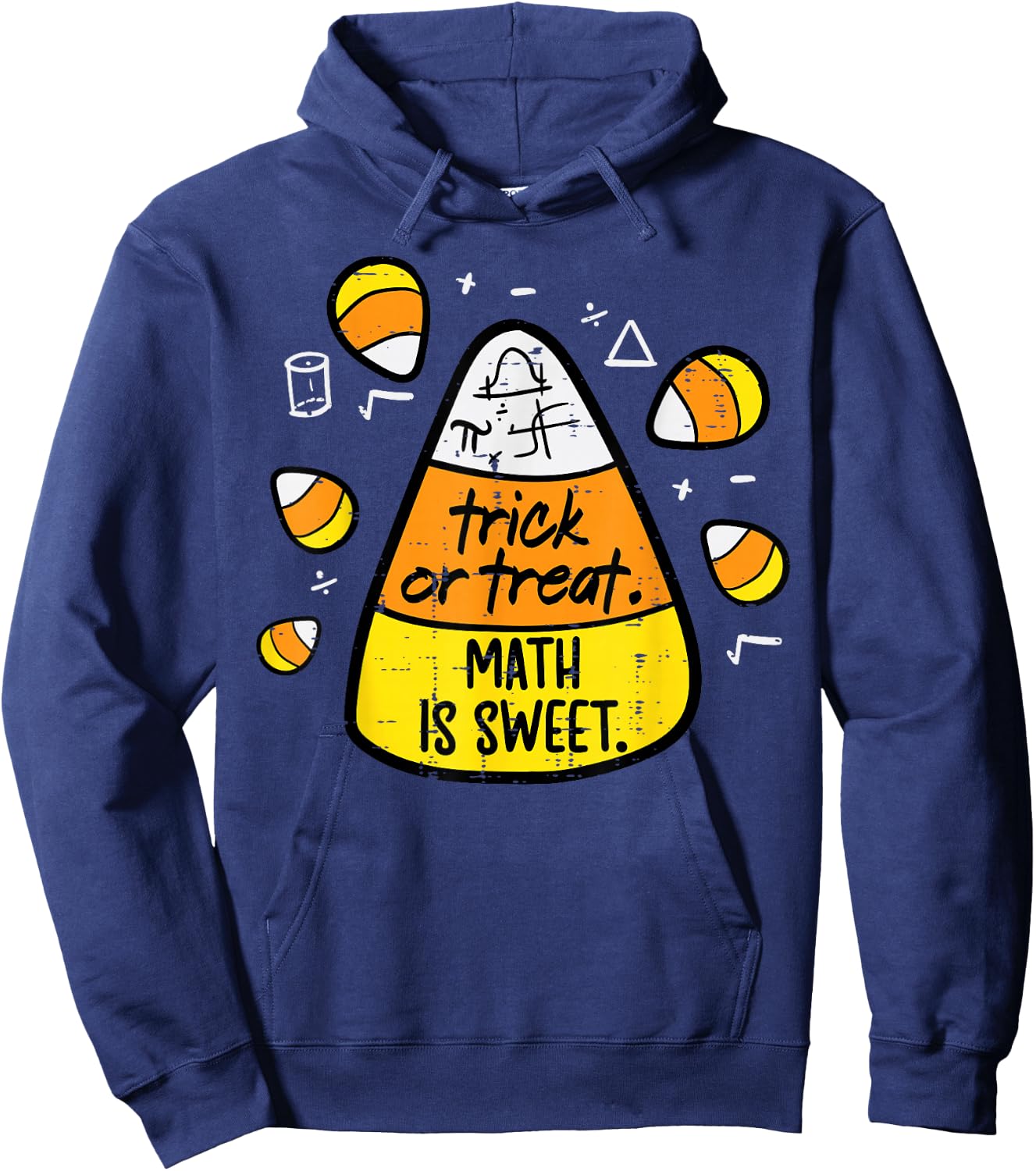 Trick Or Treat Math Sweet Candy Corn Costume Men Women Kids Hoodie - Hoodie | Navy