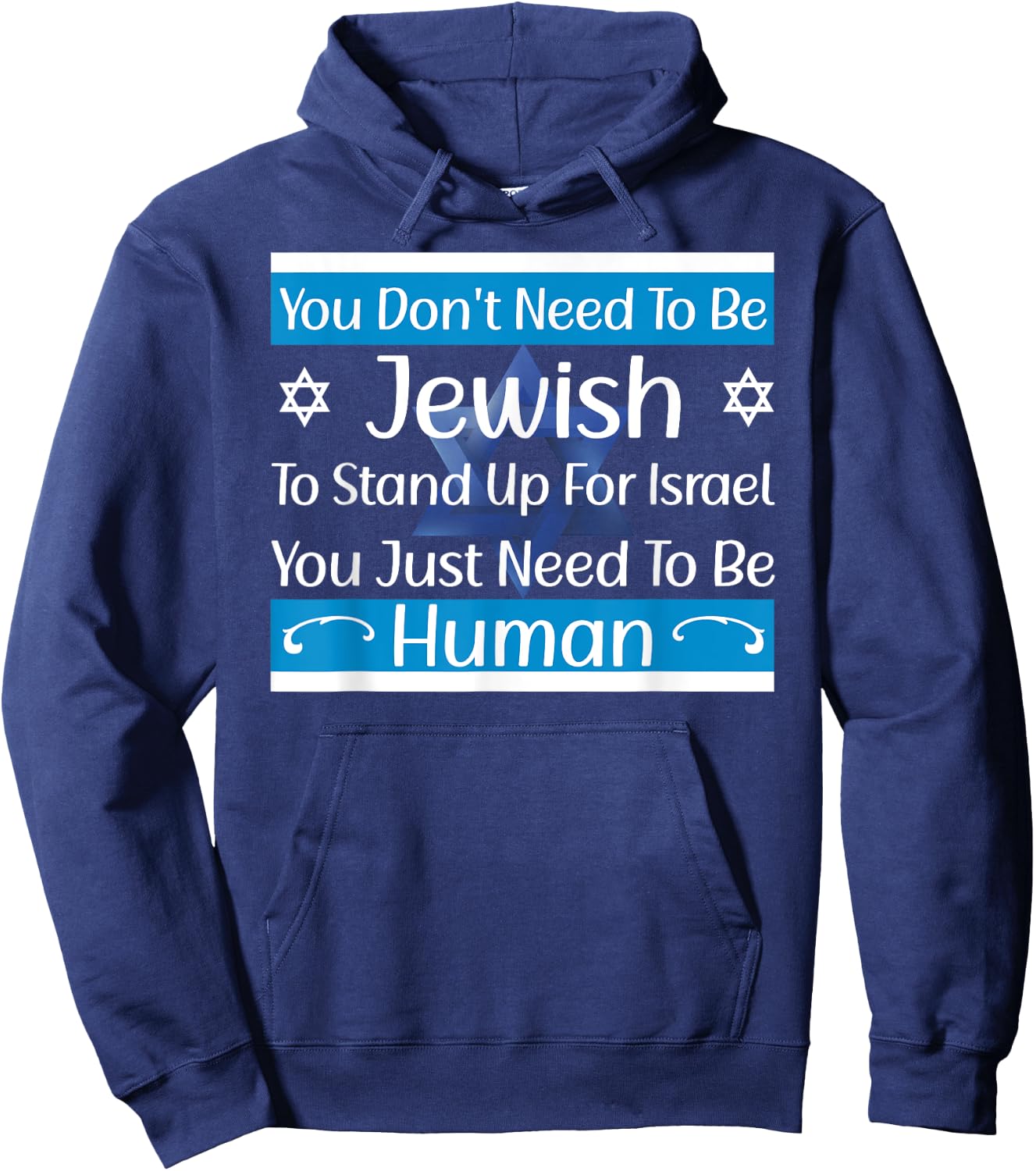 Jewish Flag Quote I Stand With Israel Israeli Flag Hoodie - Hoodie | Navy