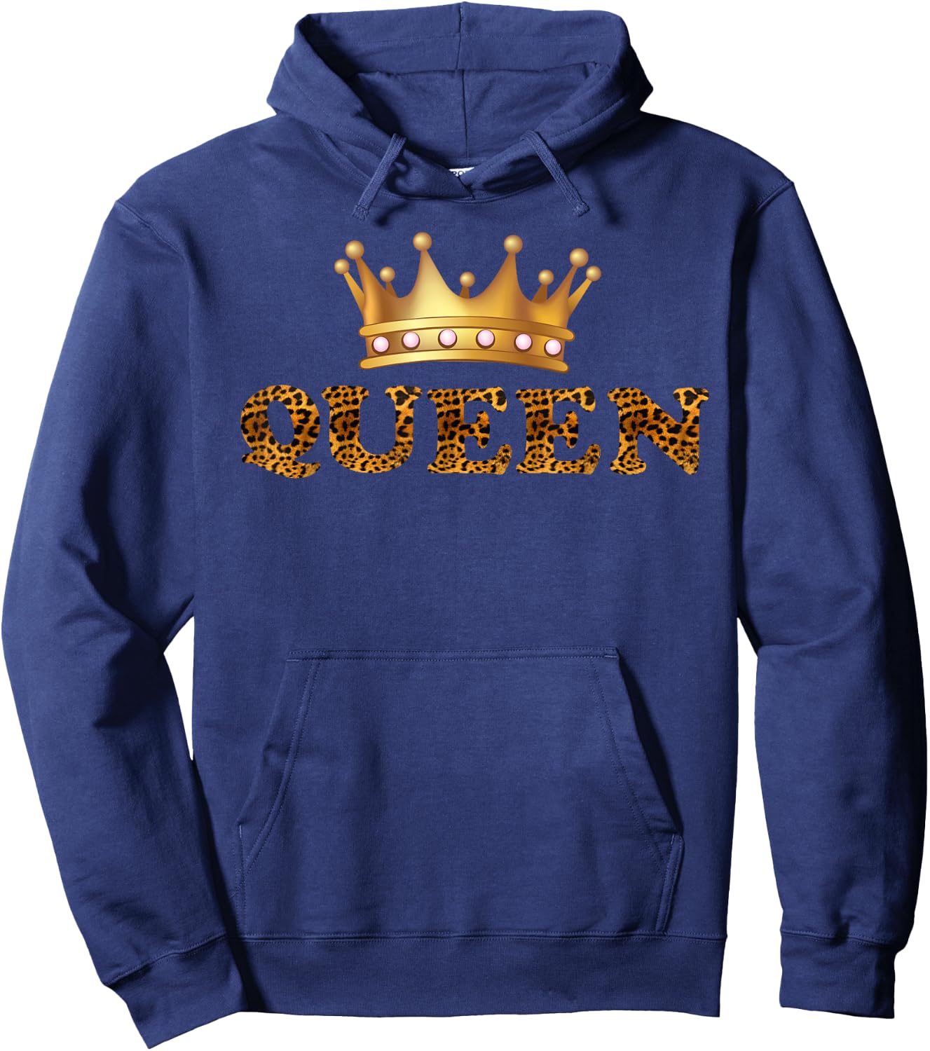 Cheetah Print Queen King Pajamas Couples Matching Clothes Hoodie - Hoodie | Navy