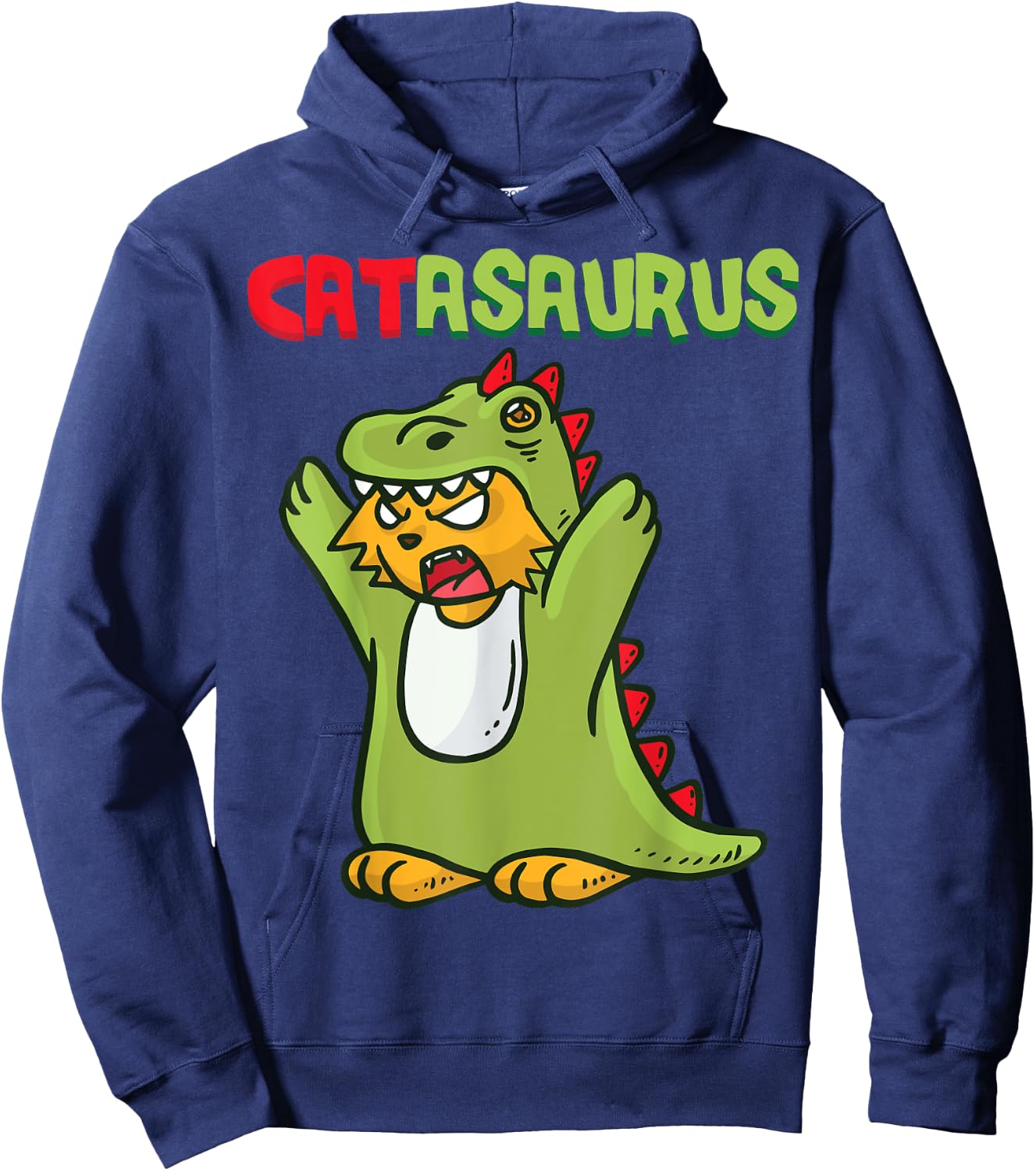 Catasaurus T-Rex Cat Dinosaur Cat Dino Kitten Halloween Women Kids Hoodie - Hoodie | Navy