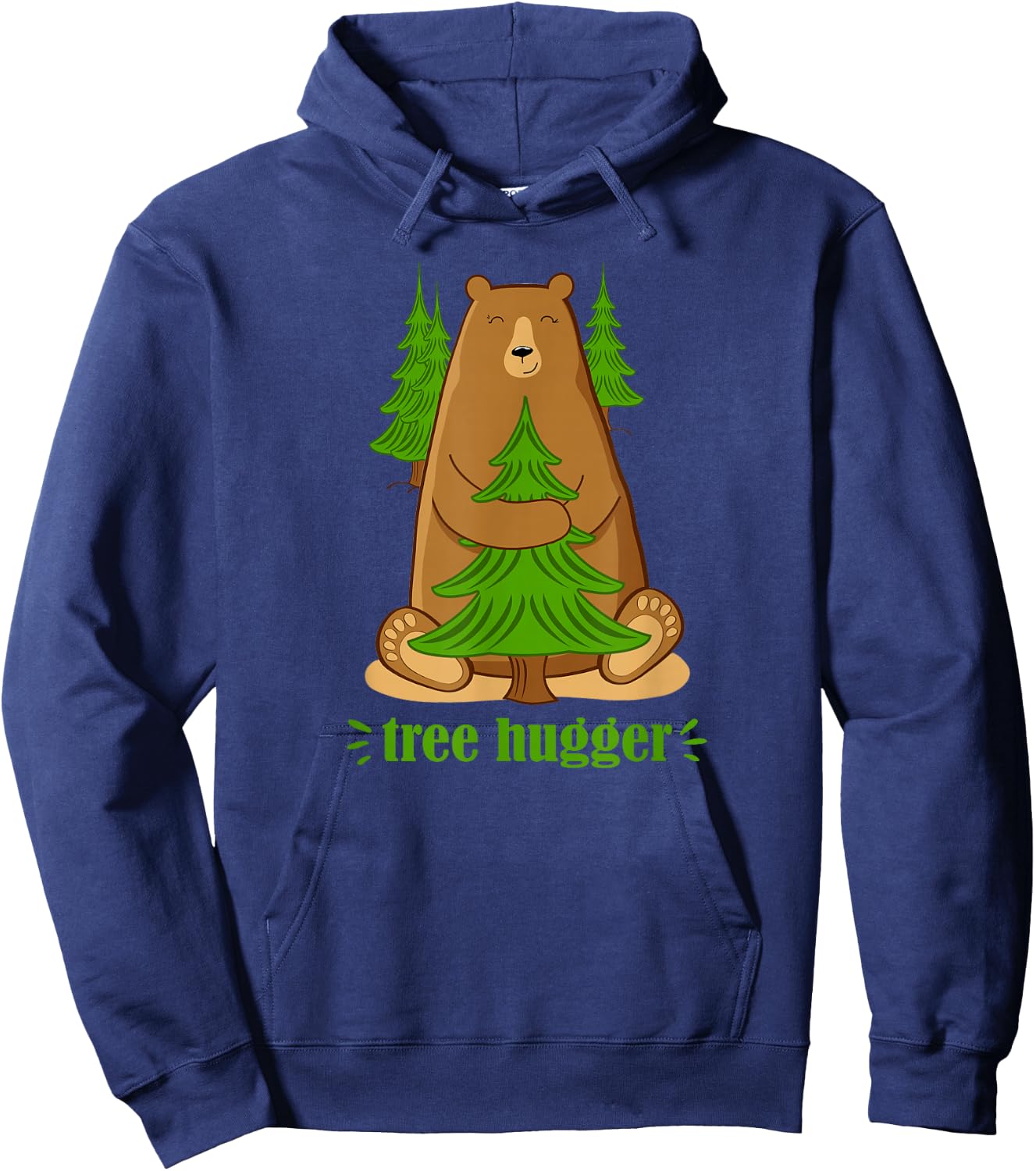 Cute Tree Hugger Bear Hoodie - Hoodie | Navy