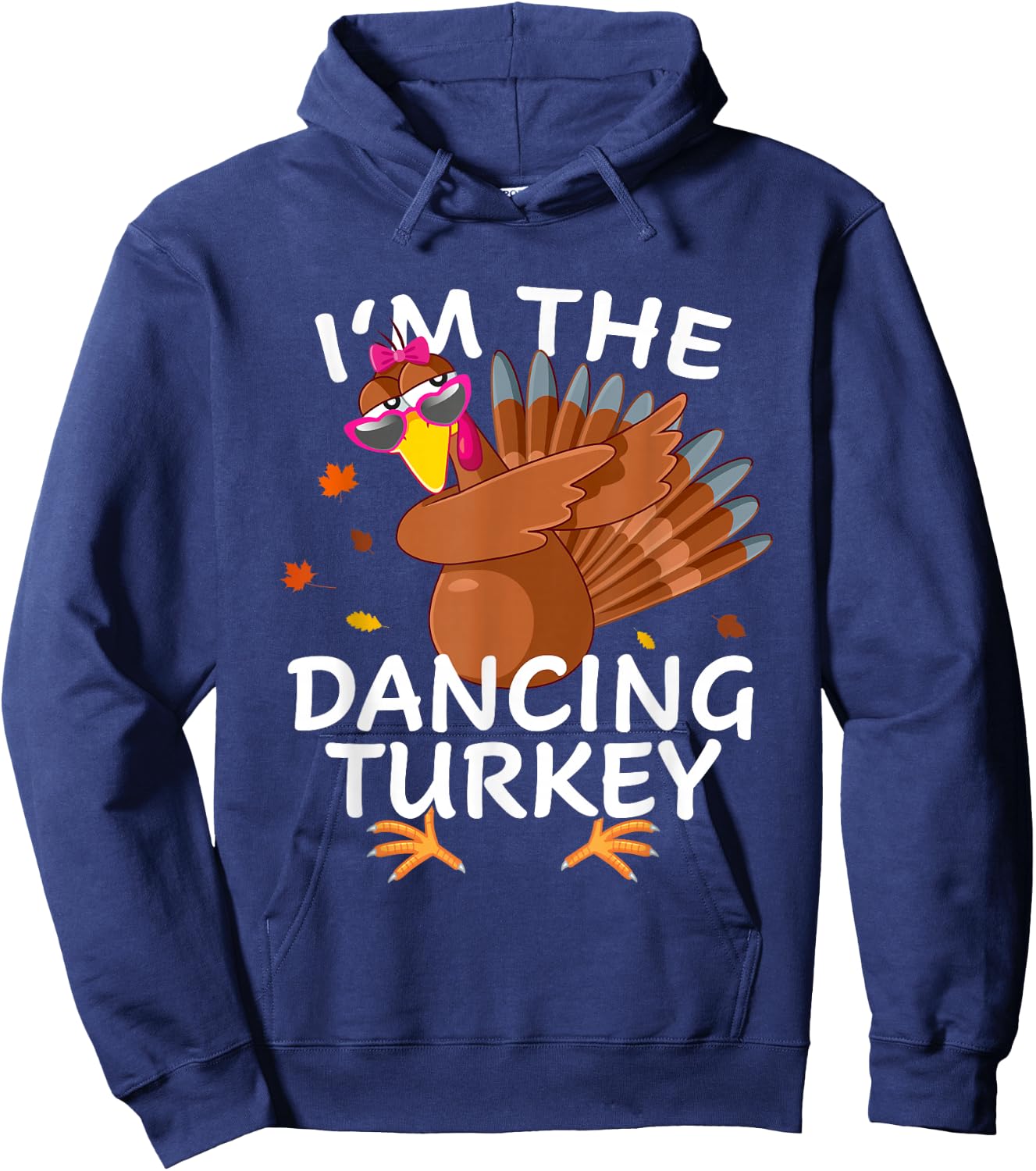 Dancing Turkey Matching Outfit Thanksgiving Pajamas Family Hoodie - Hoodie | Navy