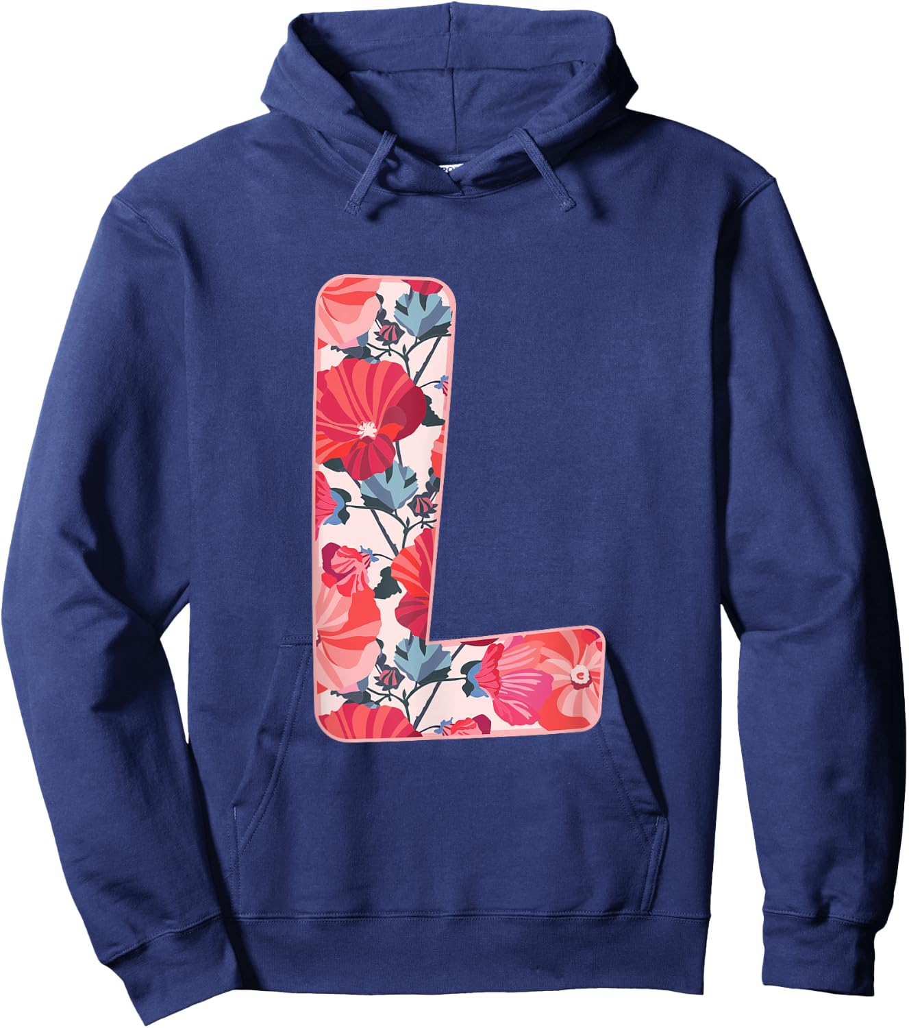 Letter L Alphabet First Name Consonant Flower Garden Gift Hoodie - Hoodie | Navy