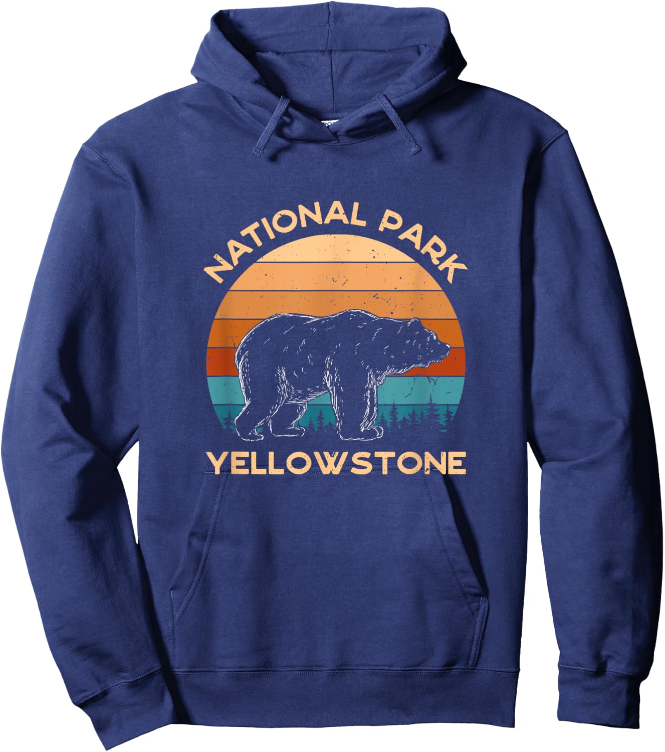 Yellowstone National Park - Bear Nature Camping Hiking Hoodie - Hoodie | Navy