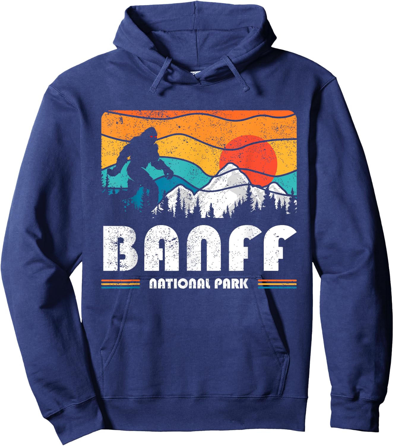 Banff Canadian National Park Retro Souvenir Banff Hoodie - Hoodie | Navy