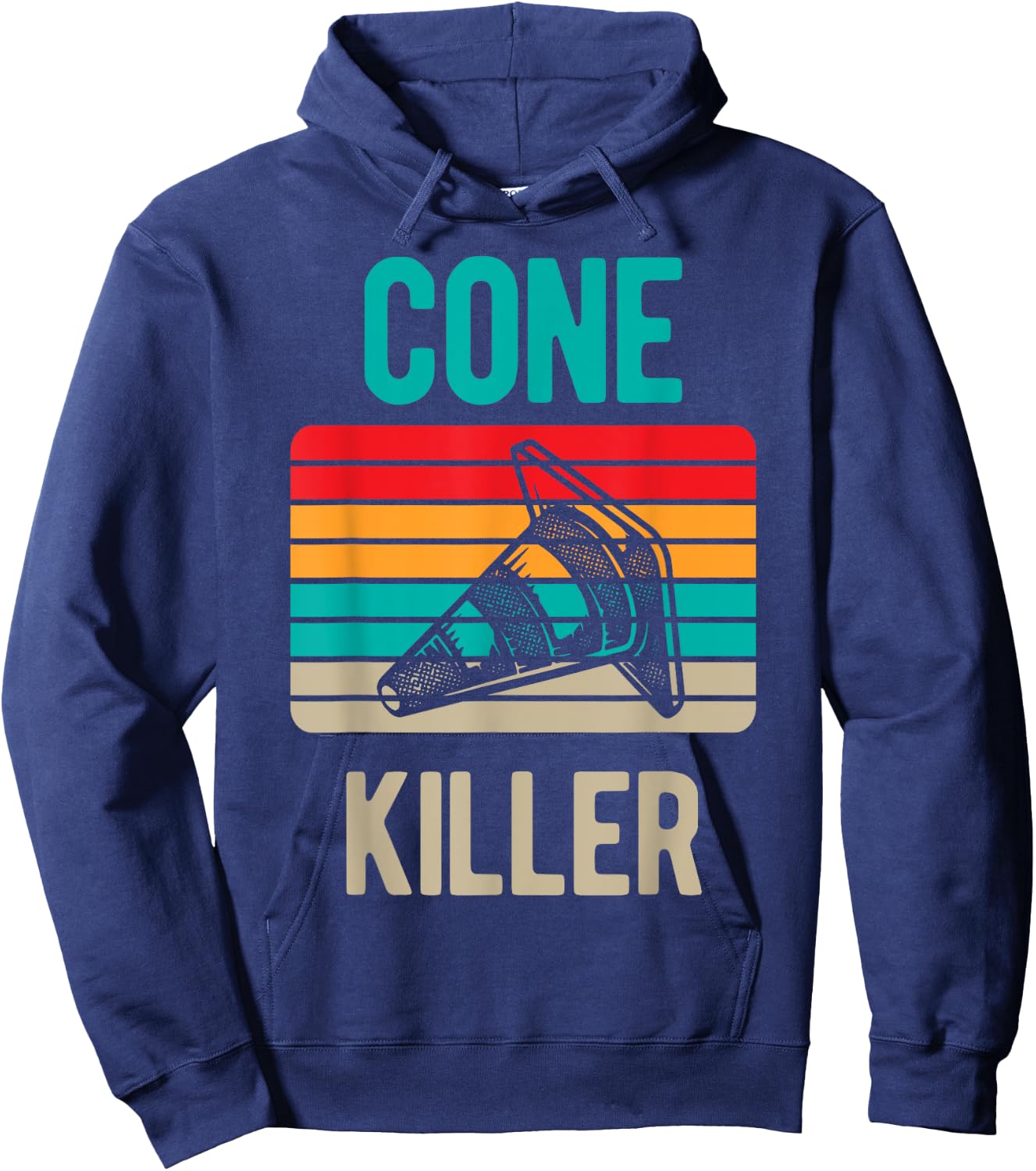 Vintage Auto Car Racing Racer Cone Killer Funny Autocross Hoodie - Hoodie | Navy