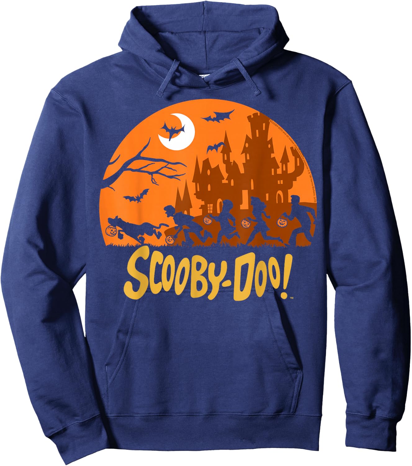 Scooby-Doo The Gang Halloween Silhouette Logo Small Hoodie - Hoodie | Navy