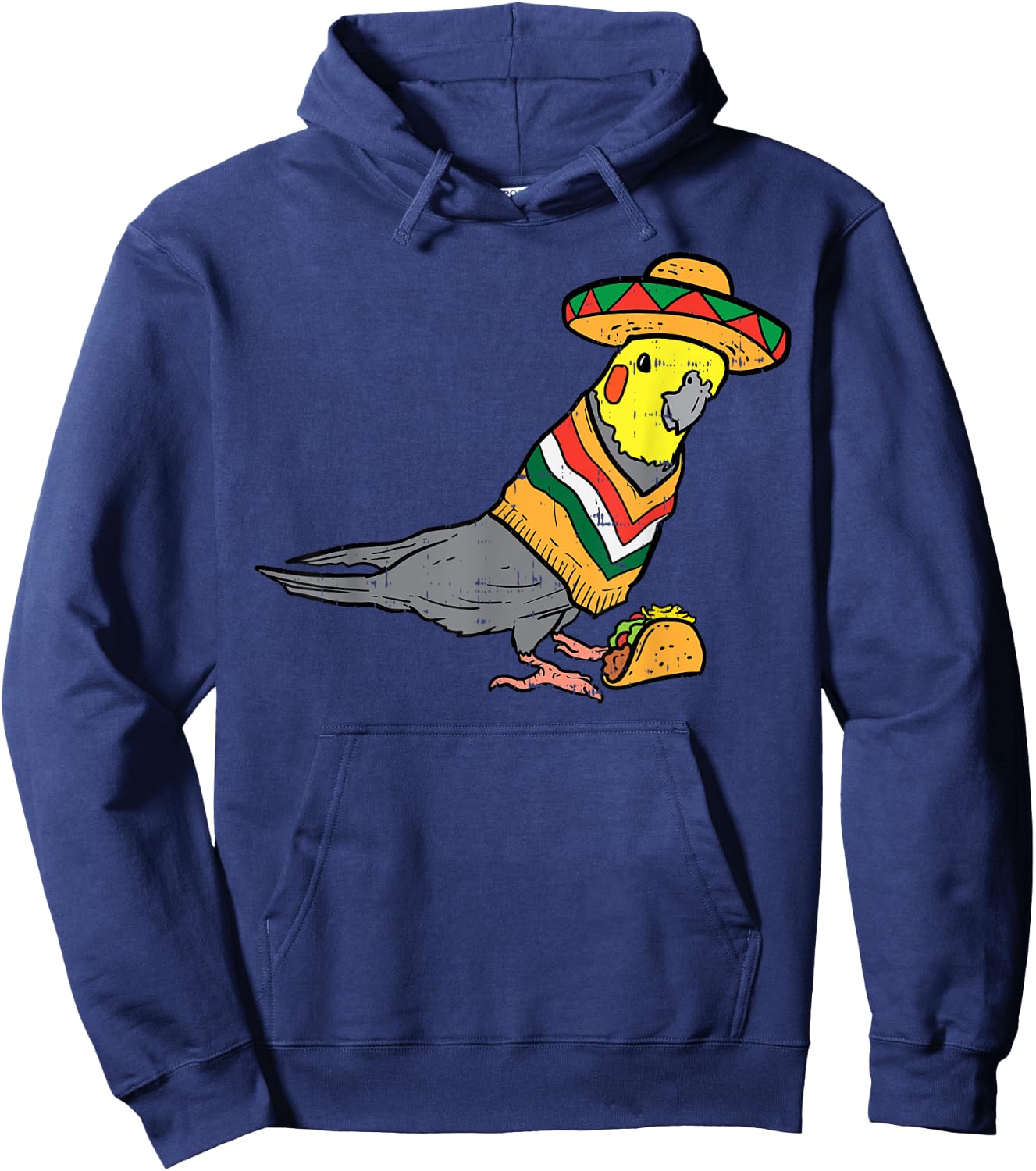 Mexican Cockatiel Bird Sombrero Taco Cute Cinco De Mayo Hoodie - Hoodie | Navy
