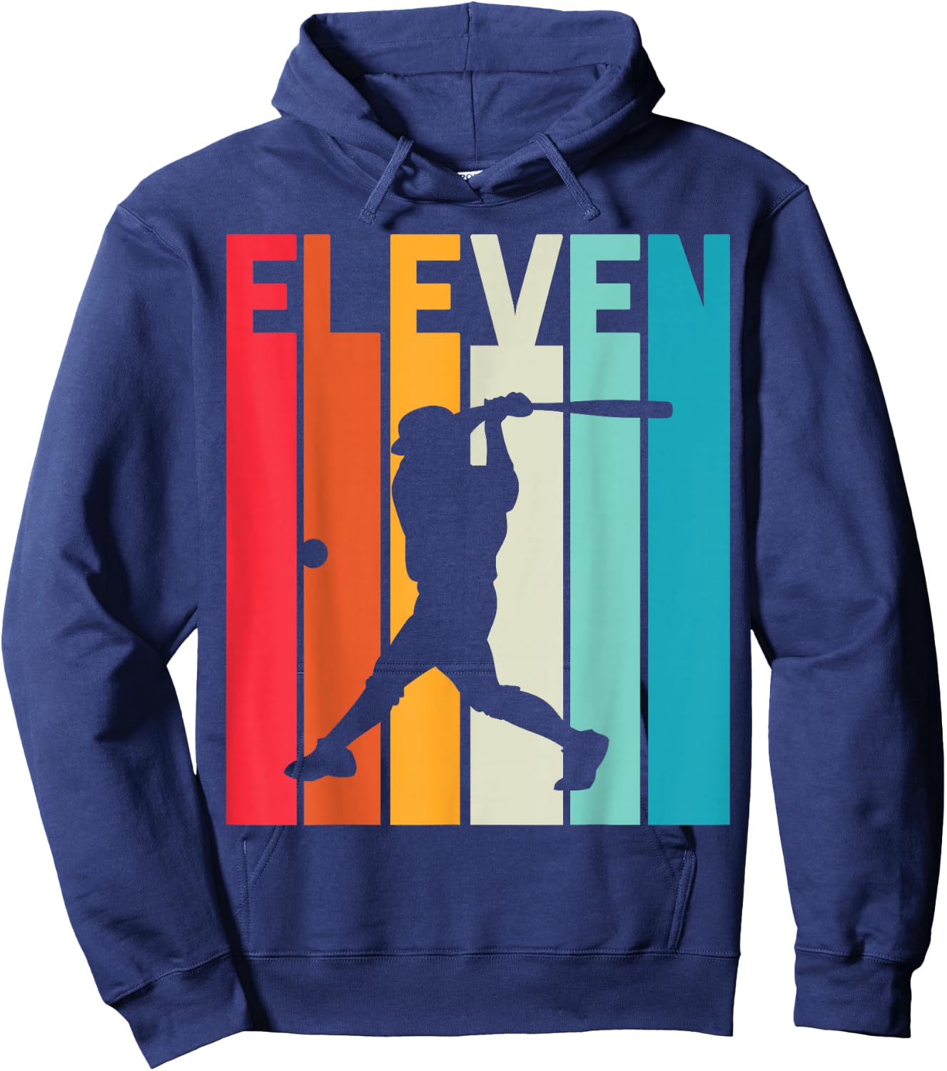 11th Birthday Retro Baseball 11 Years Old Boy Girl Hoodie - Hoodie | Navy