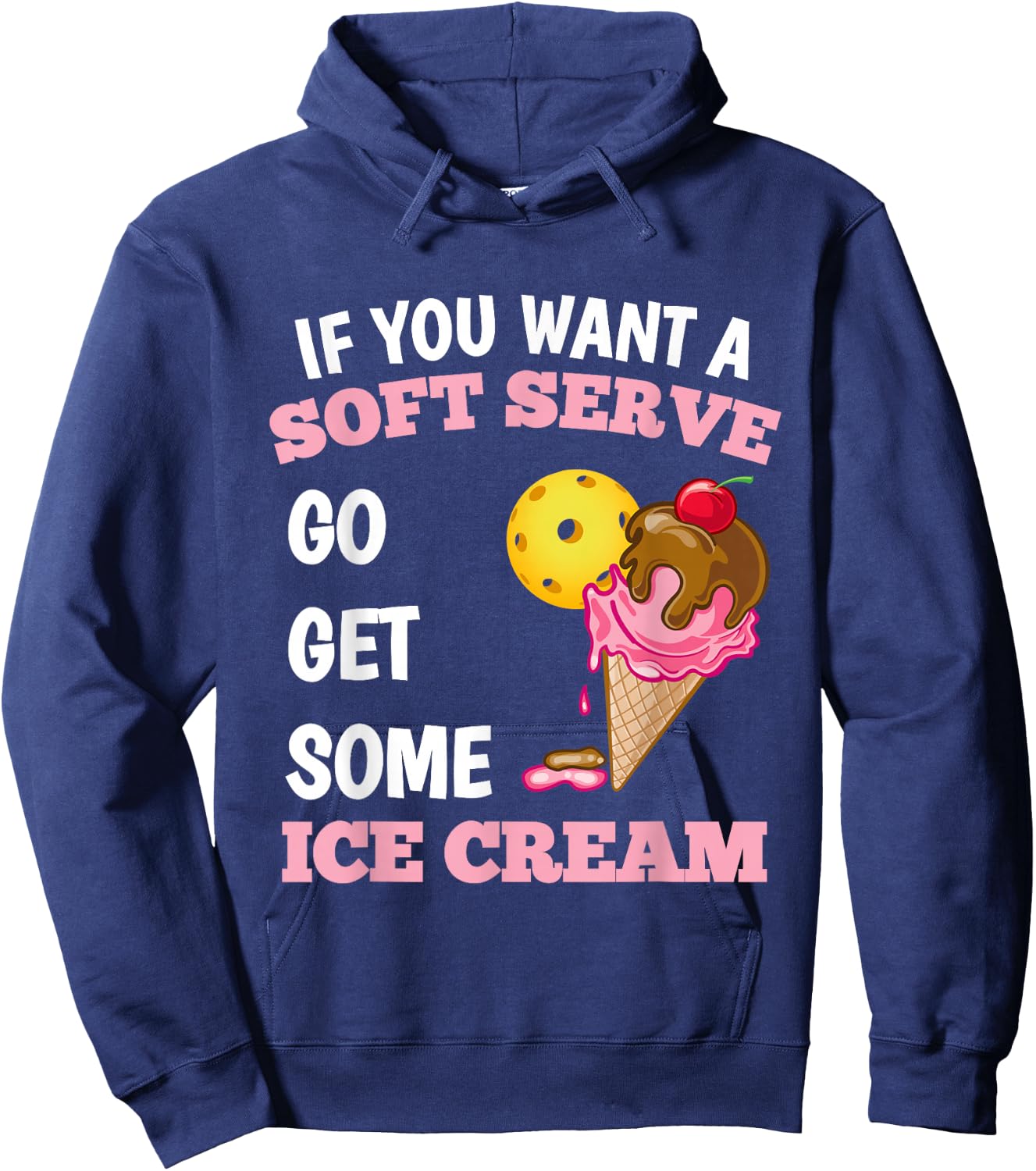 Pickleball Soft Serve Ice Cream Slam Funny Pickleball Hoodie - Hoodie | Navy