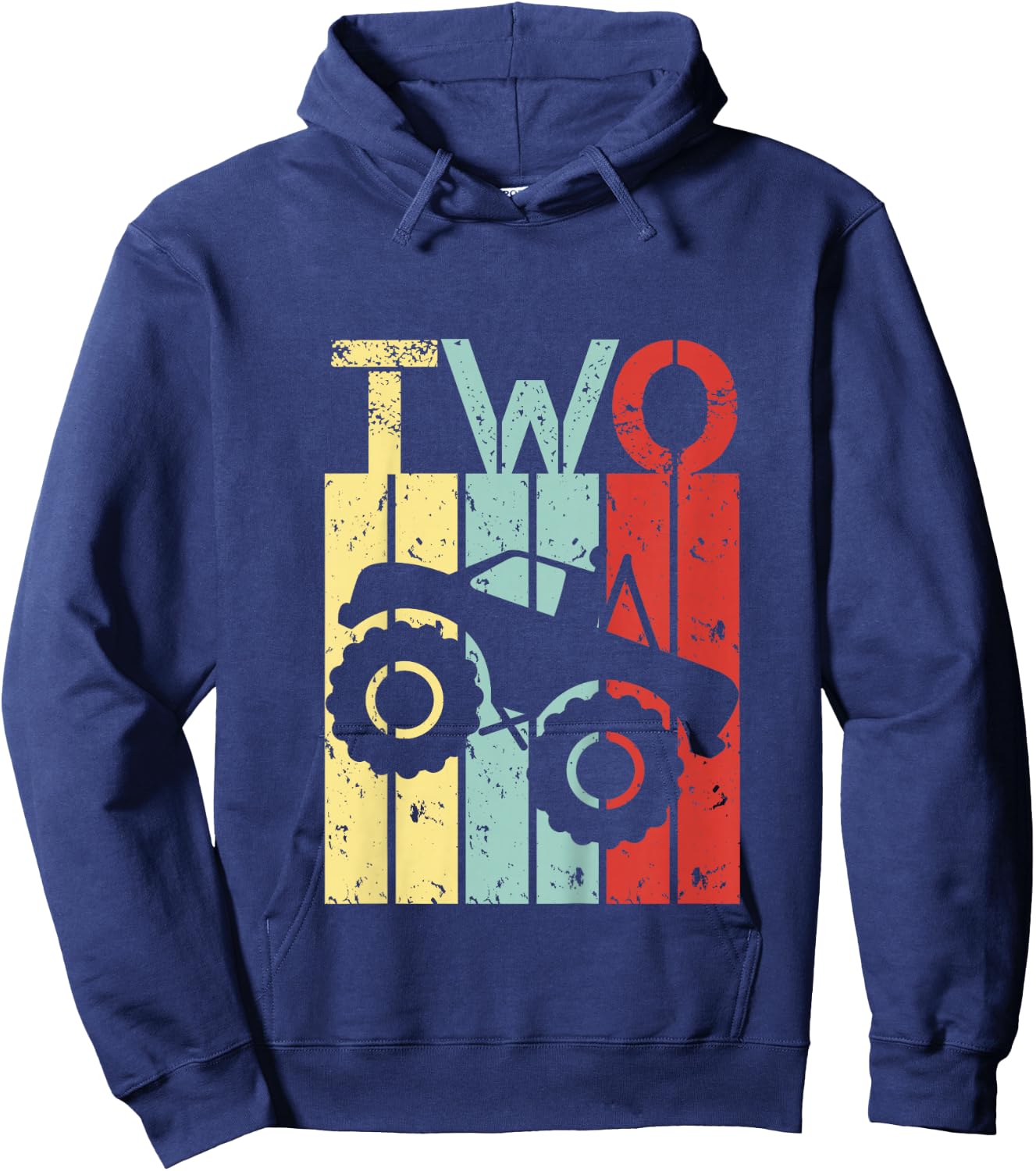 Kids 2 year old Monster Truck birthday Boy Girl 2nd birthday Hoodie - Hoodie | Navy