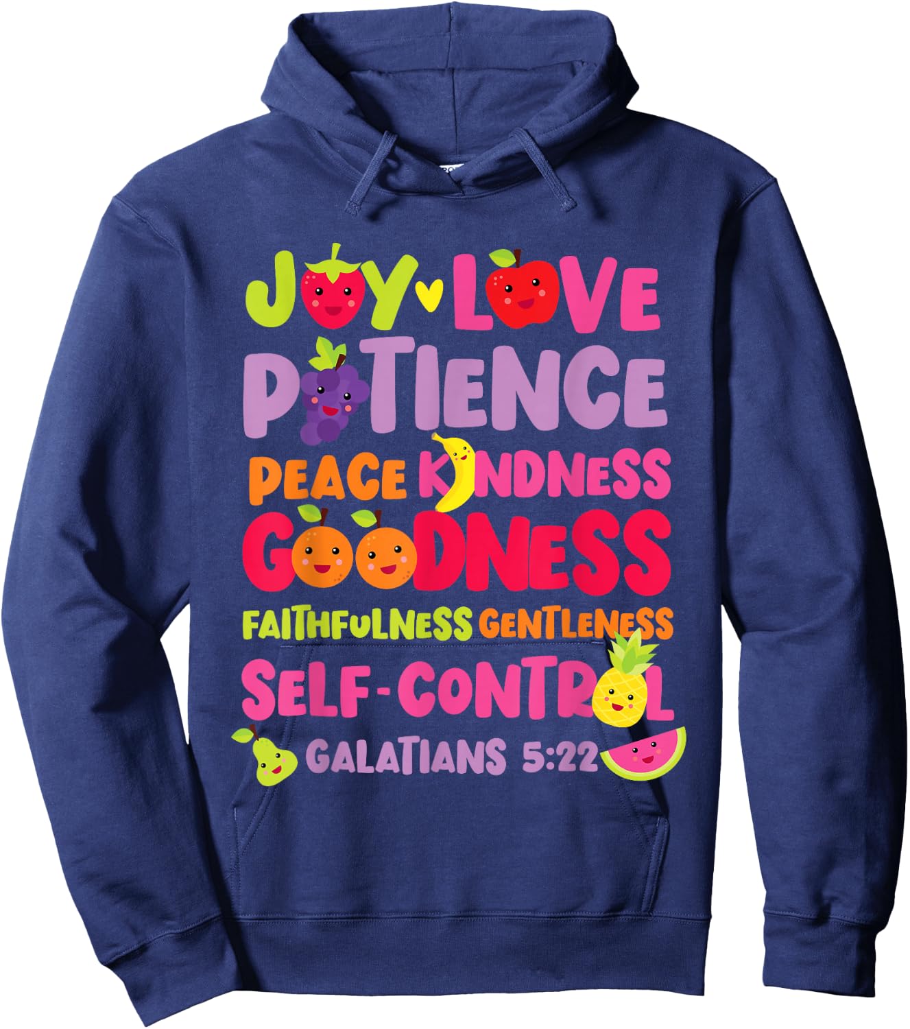 Christian Bible Verse Fruit Of The Spirit Galatians 5:22 Hoodie - Hoodie | Navy