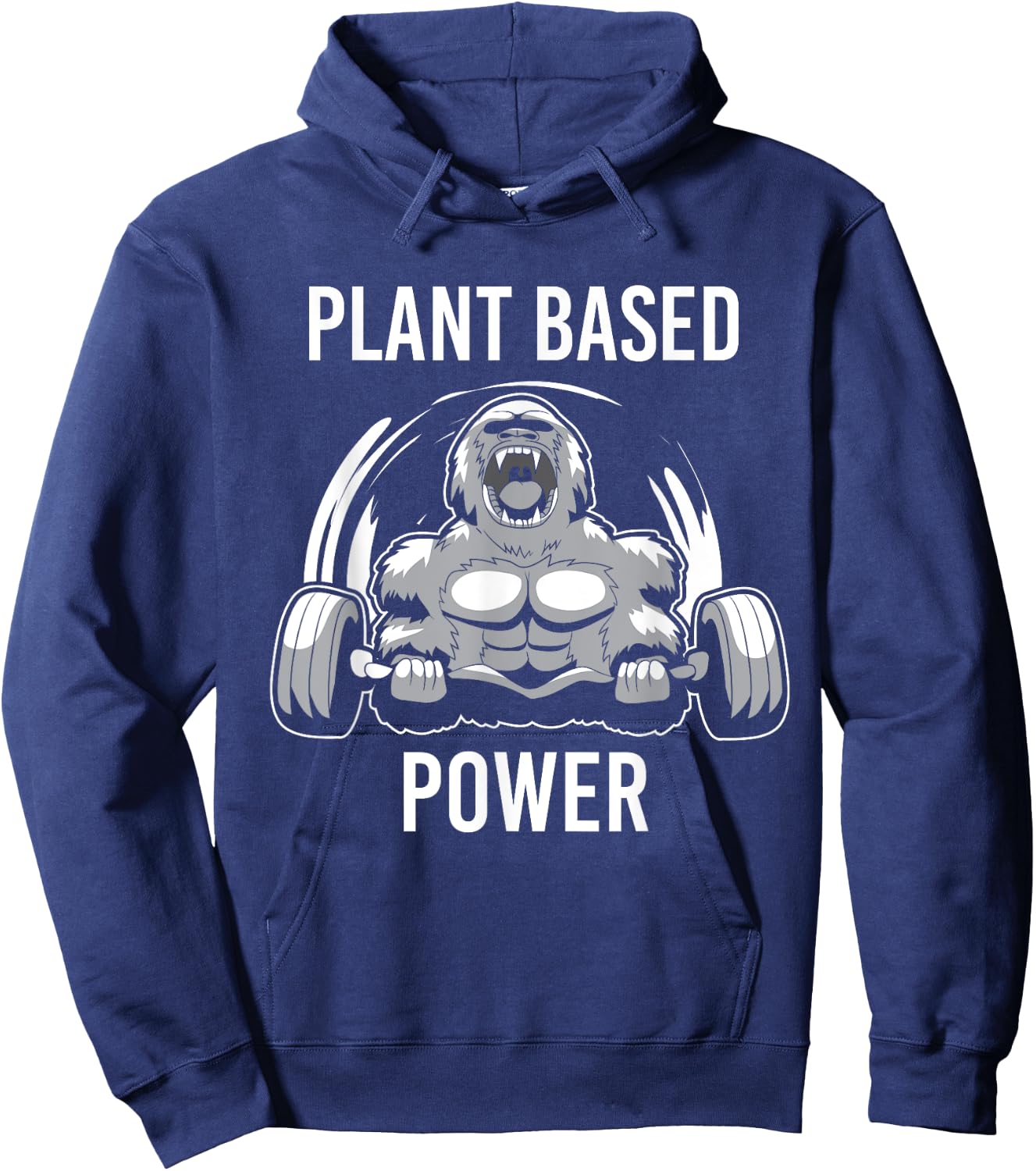 Plant Based Power Vegan Gorilla Gym Fitness & Bodybuilder Hoodie - Hoodie | Navy