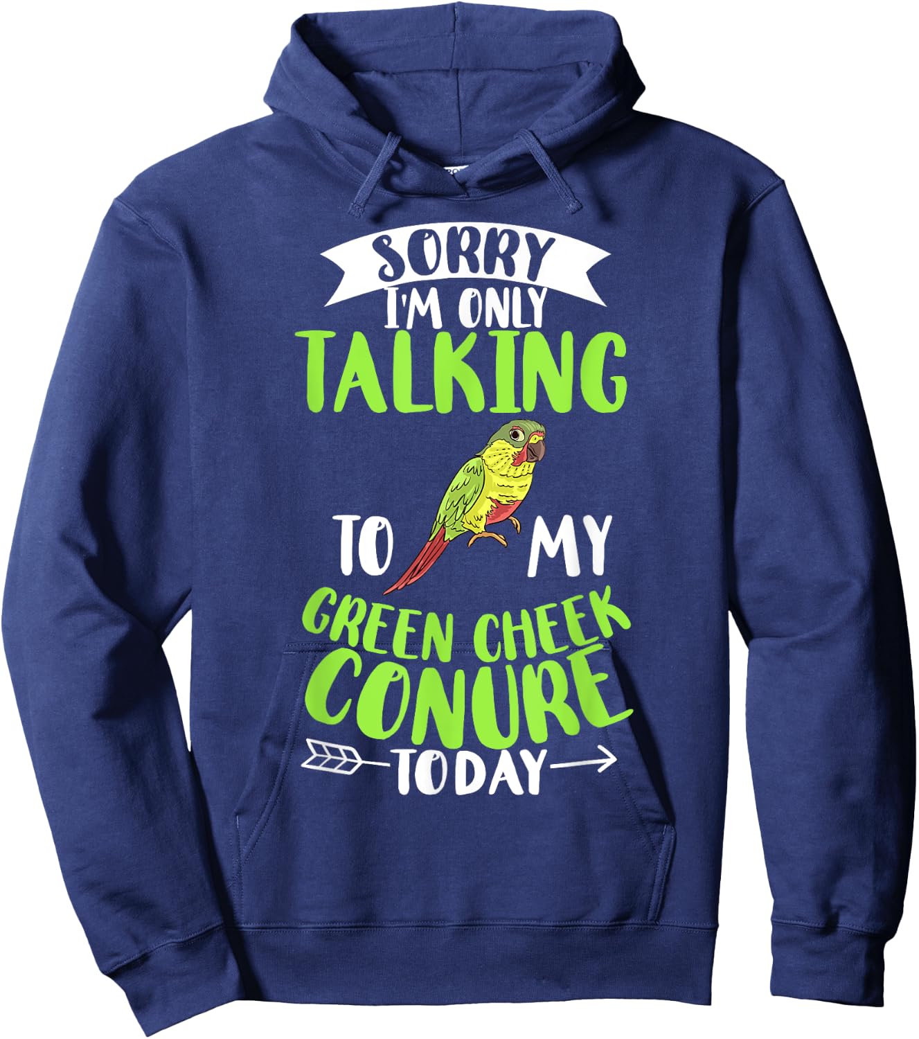 Green Cheek Conure Funny Animals Cute Birds Hoodie - Hoodie | Navy
