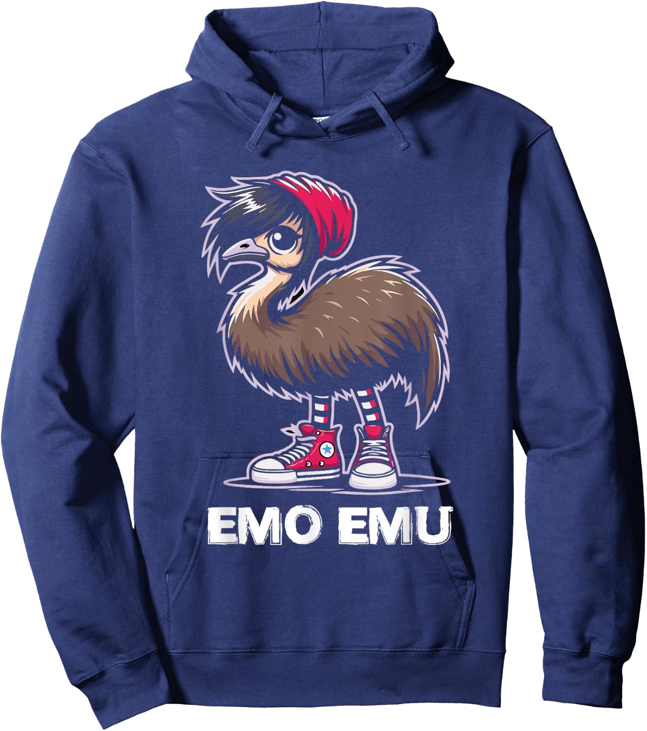Emo Emu Bird Emocore Punk Goth Gothic Hoodie - Hoodie | Navy