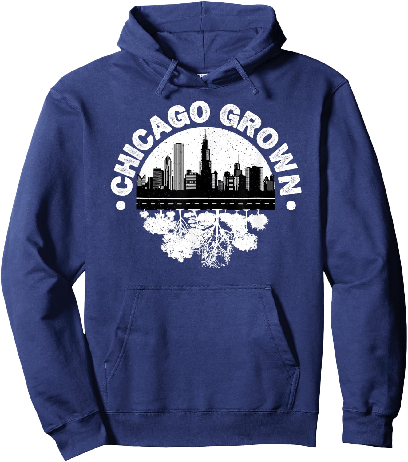 Chicago Grown Skyline Roots Hoodie - Hoodie | Navy