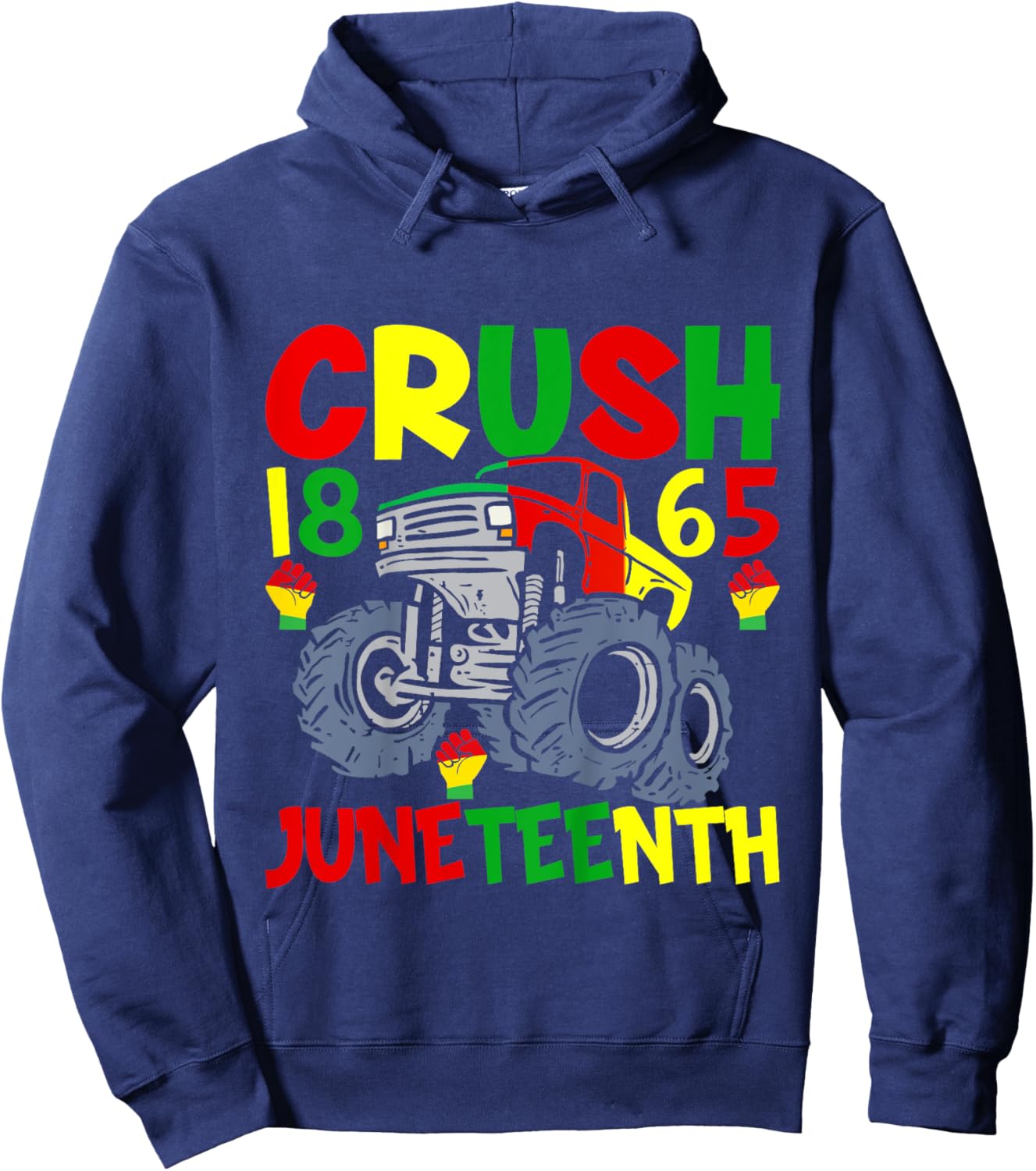 Kids Crush Juneteenth Truck Design For Juneteenth Boys Hoodie - Hoodie | Navy