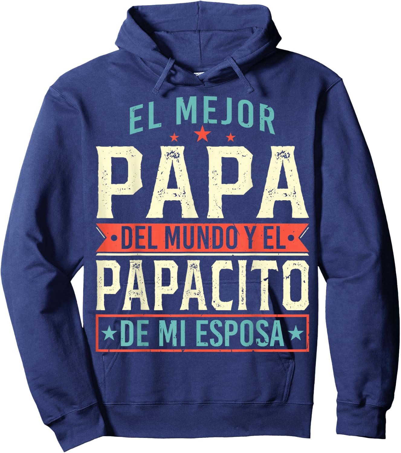 El Mejor Papa Del Mundo Camiseta En Espanol Padre Latino Hoodie - Hoodie | Navy