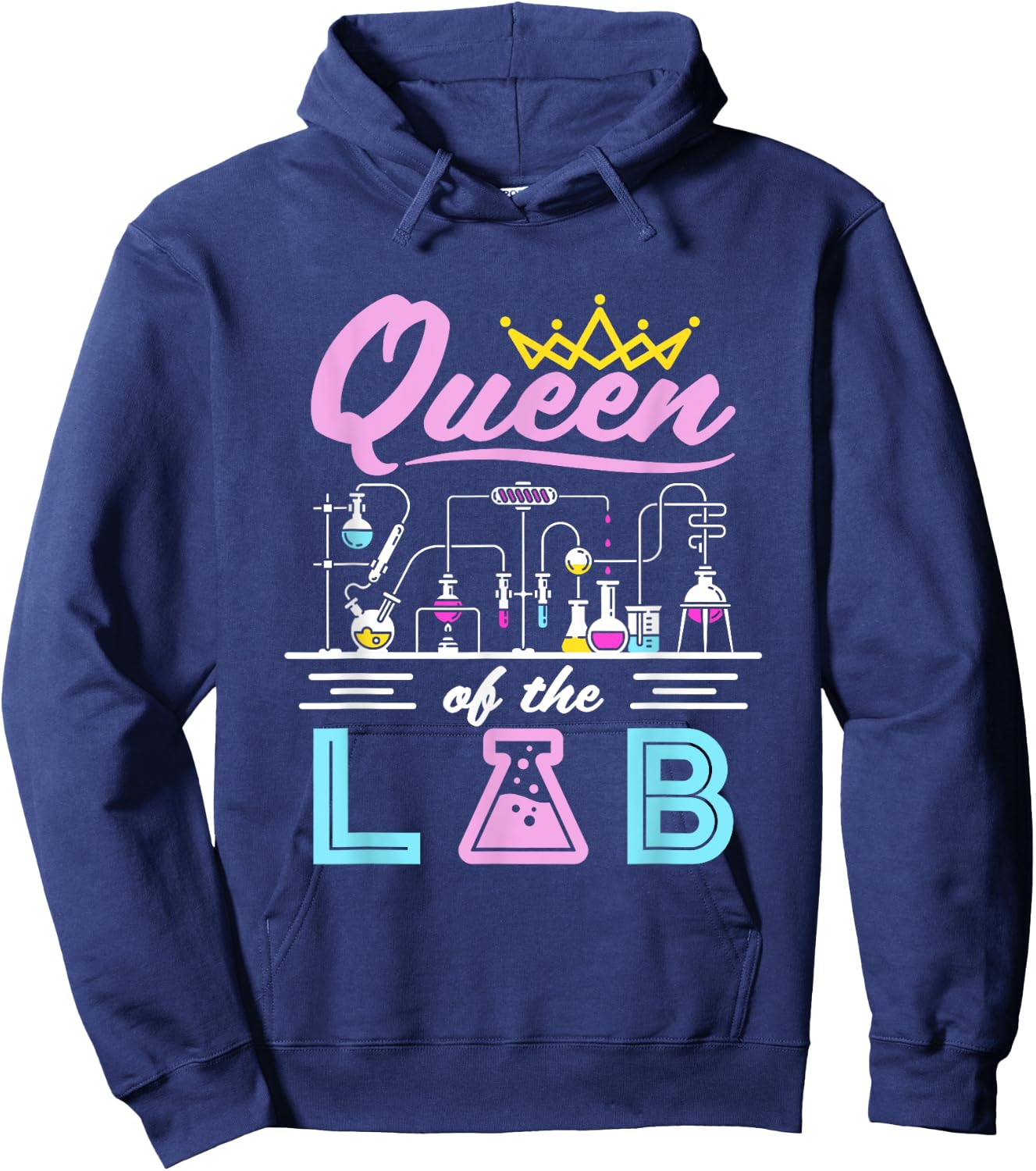 Lab Queen Cute Female Scientist Laboratory Science Women Hoodie - Hoodie | Navy