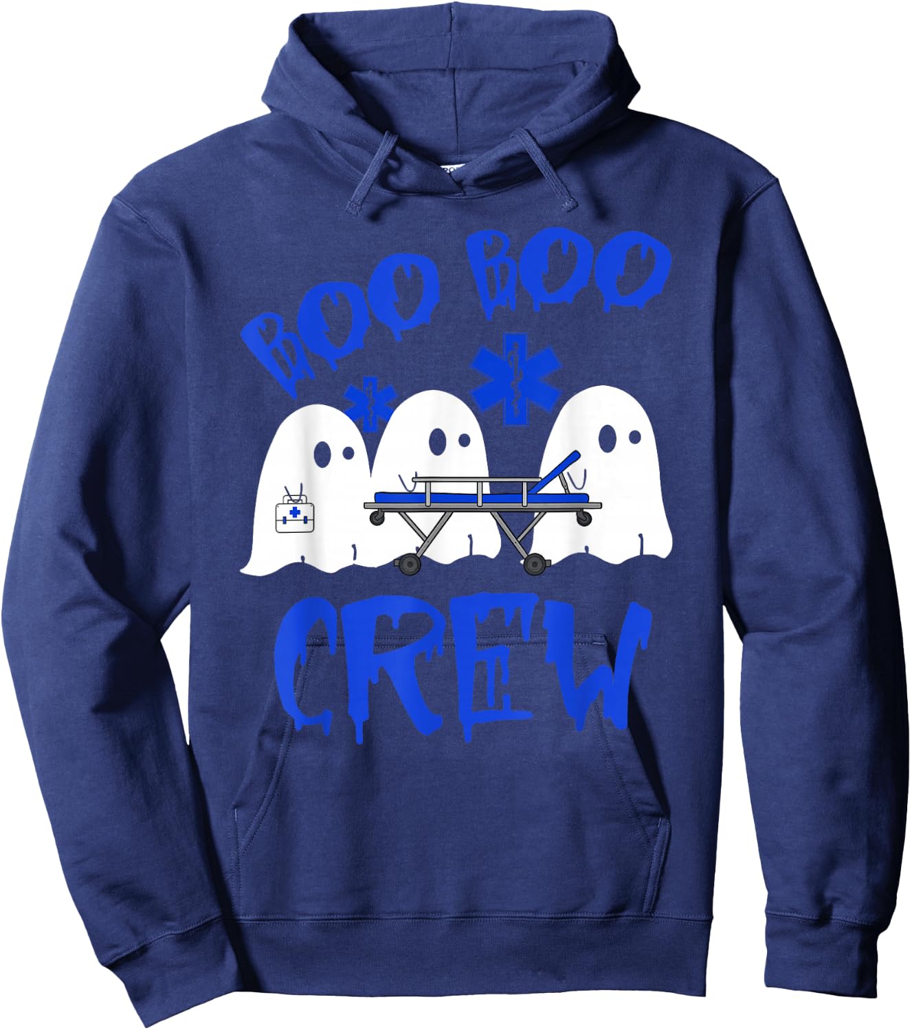 Boo Boo Crew Funny Ghost EMS EMT Paramedic Nurse Halloween Hoodie - Hoodie | Navy