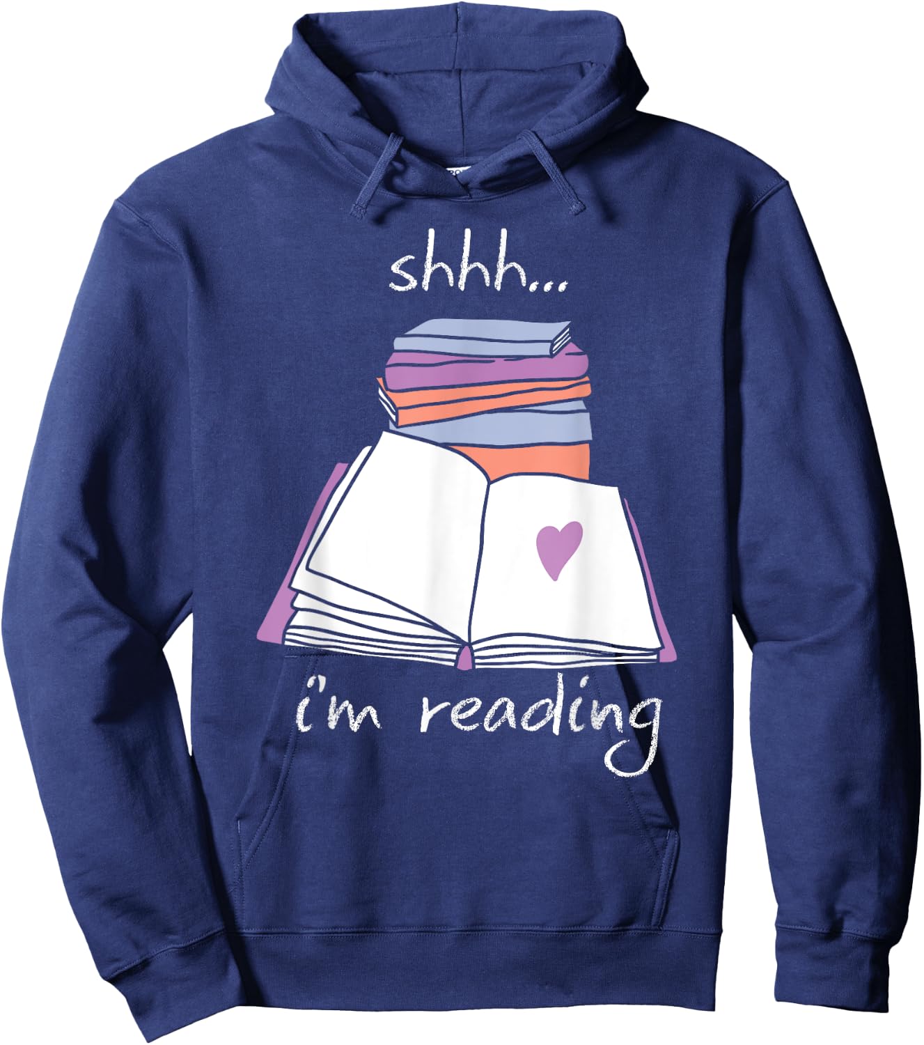 Book Reading Library Shh Im Reading Hoodie - Hoodie | Navy
