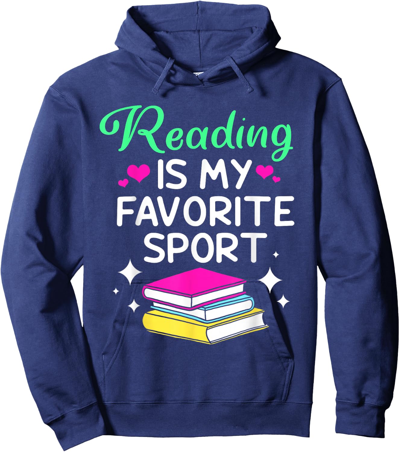 Funny Book Lover Reading Is My Favorite Sport Hoodie - Hoodie | Navy