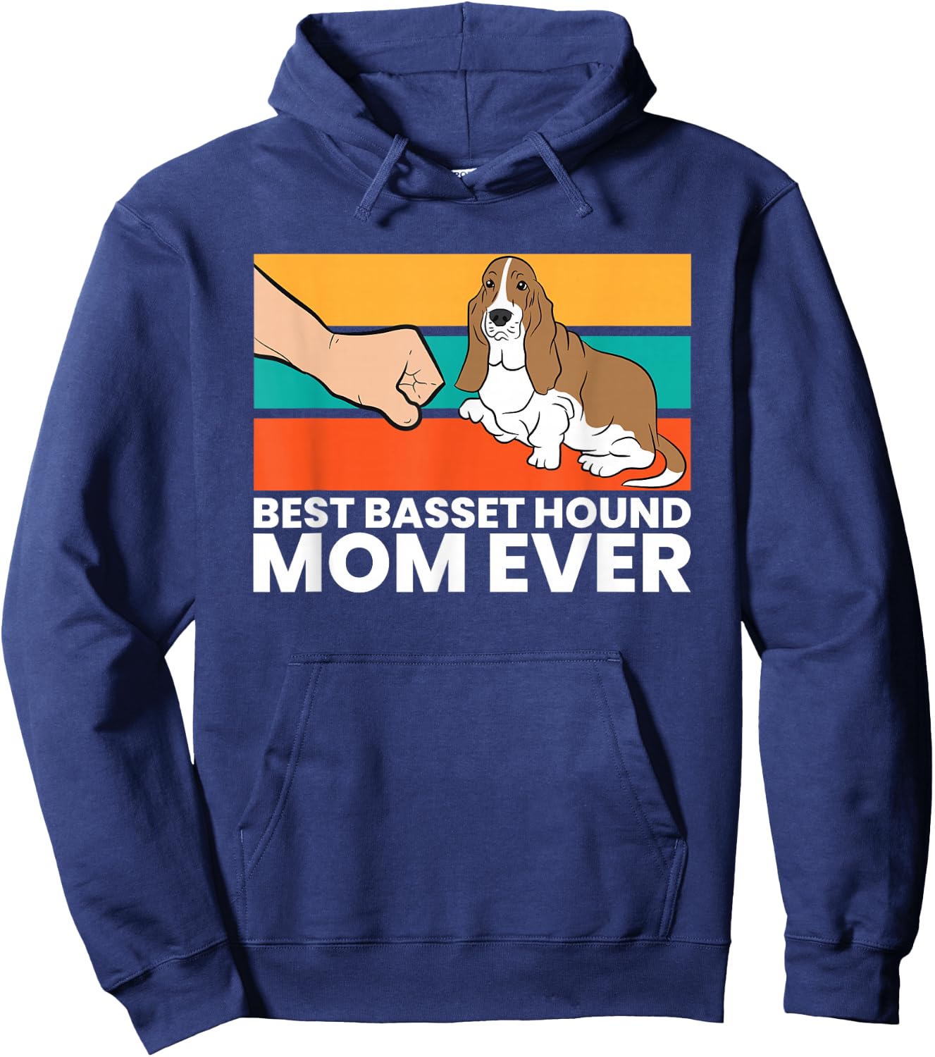 Best Basset Hound Mom Ever Cute Basset Hound Hoodie - Hoodie | Navy