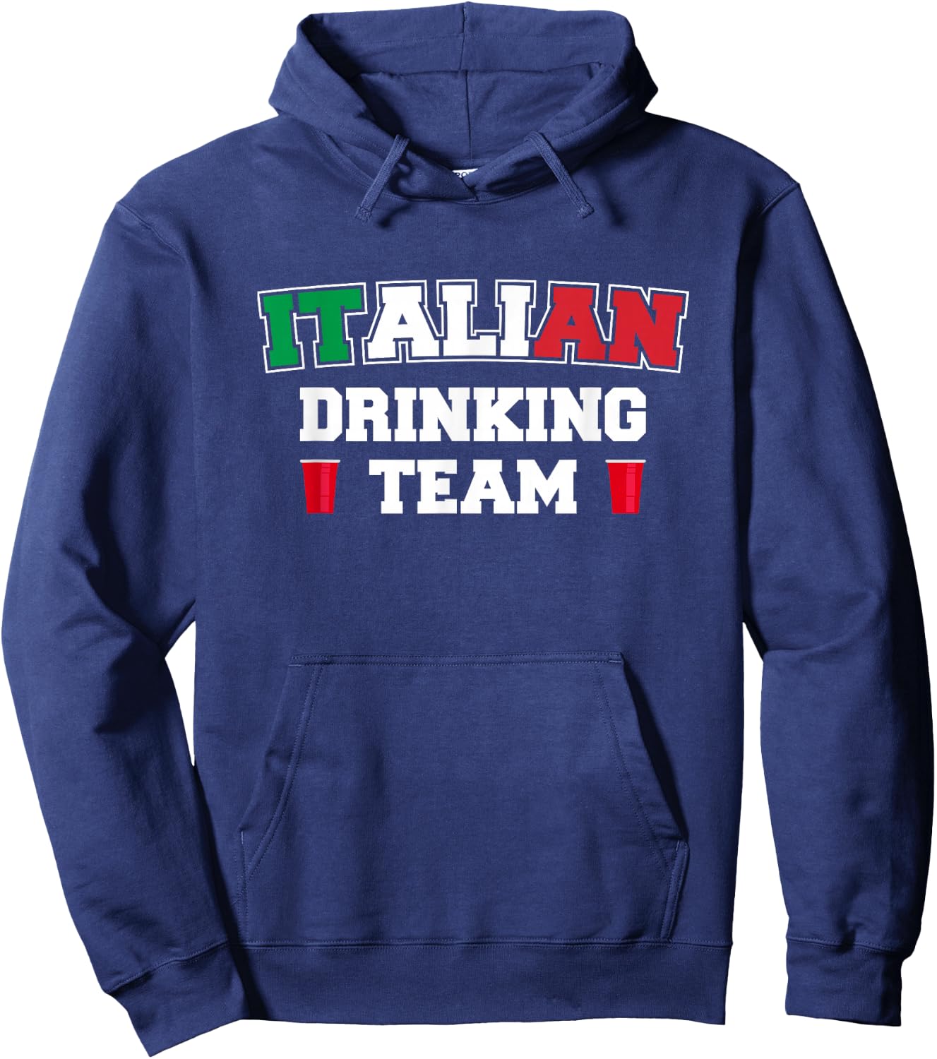 Italian Drinking Team Funny Drinking Beer Lover Beer Pong Hoodie - Hoodie | Navy