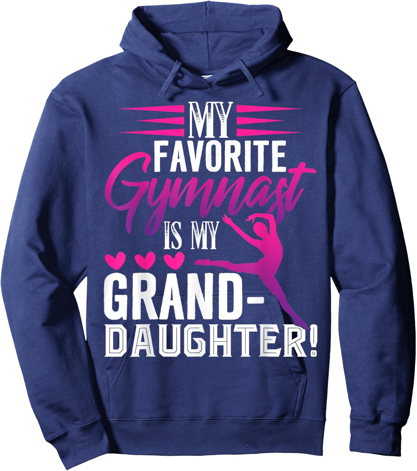Cute Gymnastics Grandma Shirt Gymnast Grandma Gift Hoodie - Hoodie | Navy