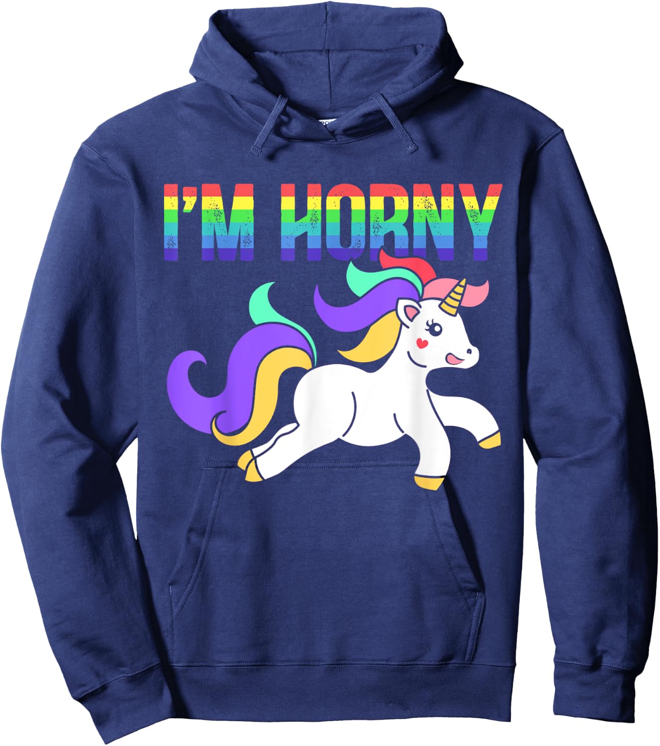 Ich bin geil Cheeky Adult Humour Rainbow Myth Hoodie - Hoodie | Navy