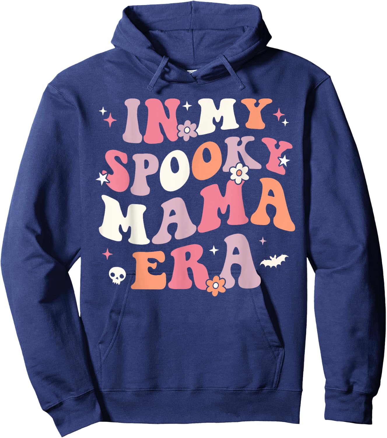 In My Spooky Mama Era Retro Halloween Witchy One Spooky Mom Hoodie - Hoodie | Navy